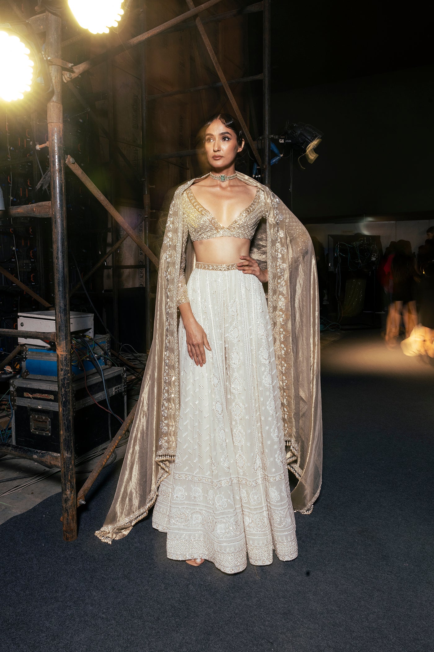 Ivory Embellished Lehenga Set