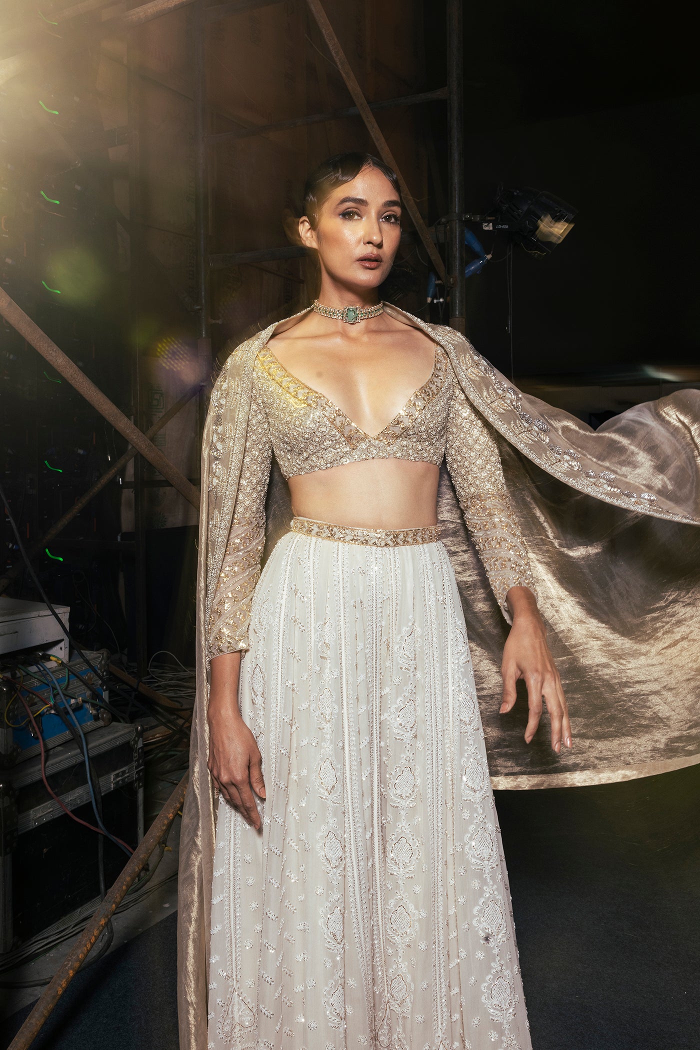 Ivory Embellished Lehenga Set