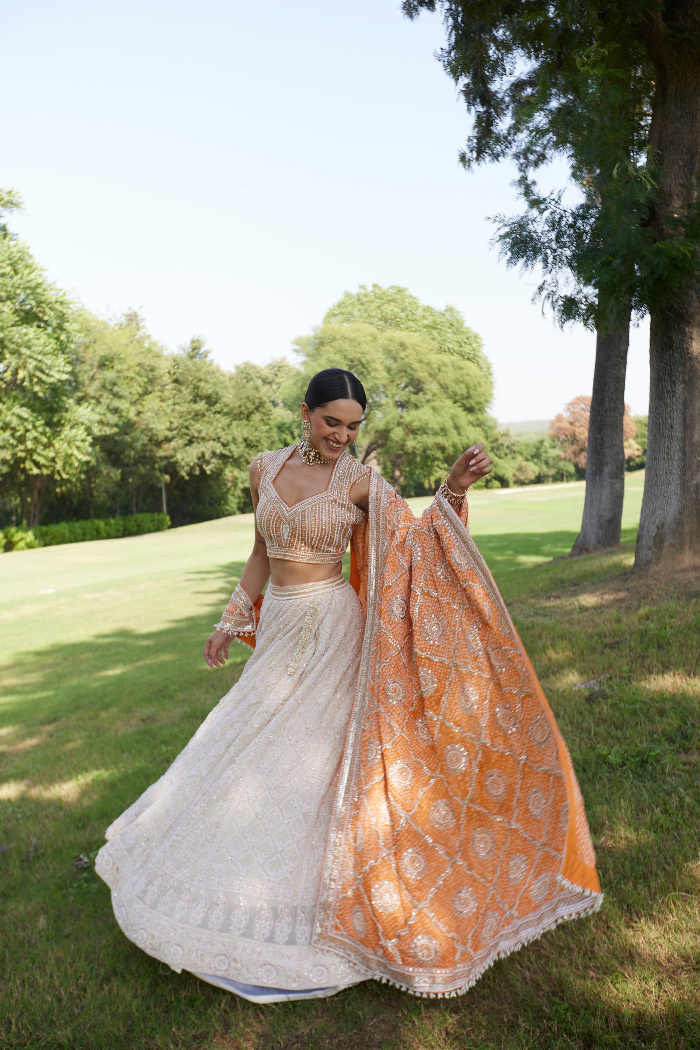 Ivory Embroidered Lehenga set