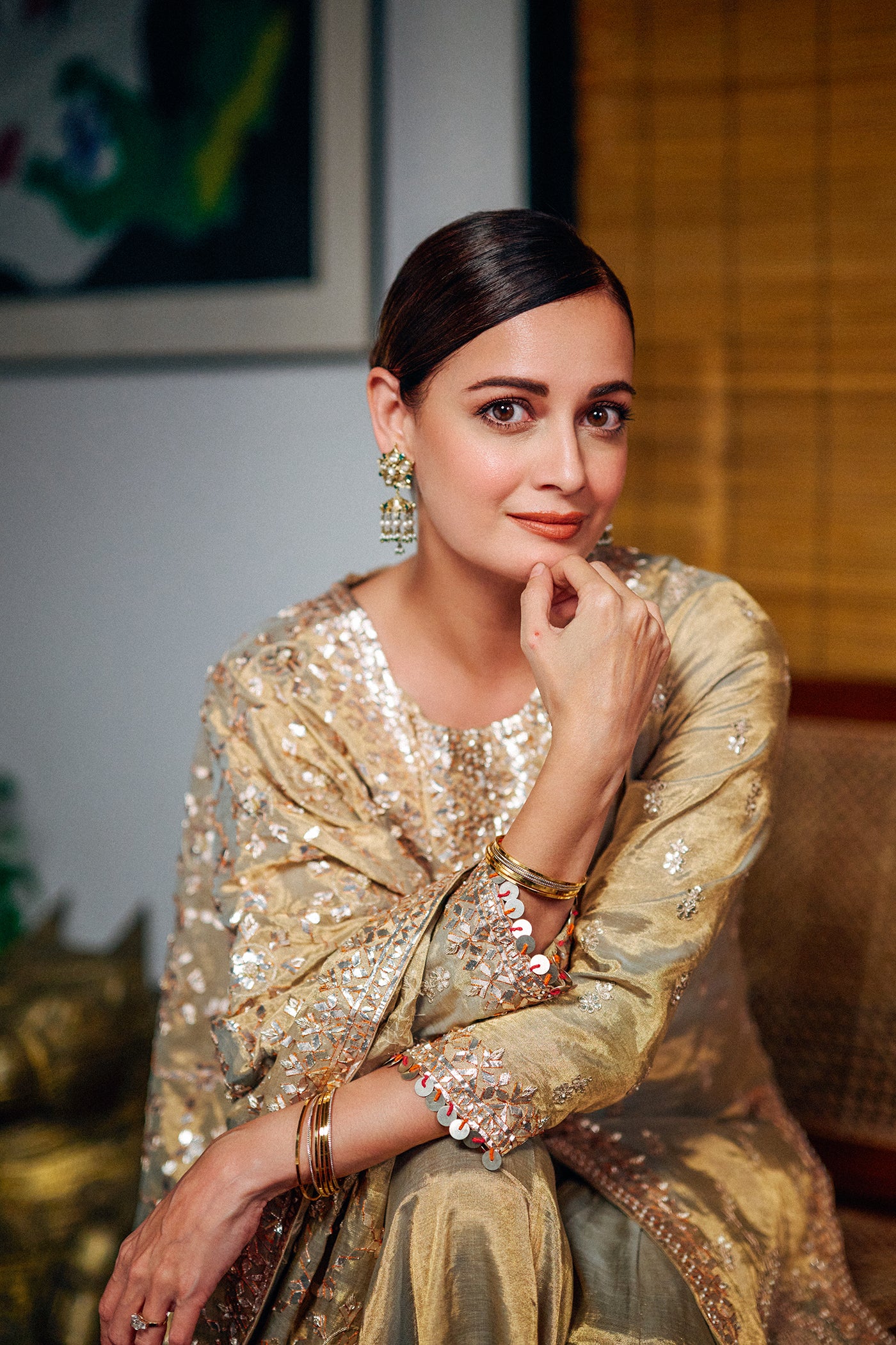 Gold Banarasi Heavy Tissue Sharara Set