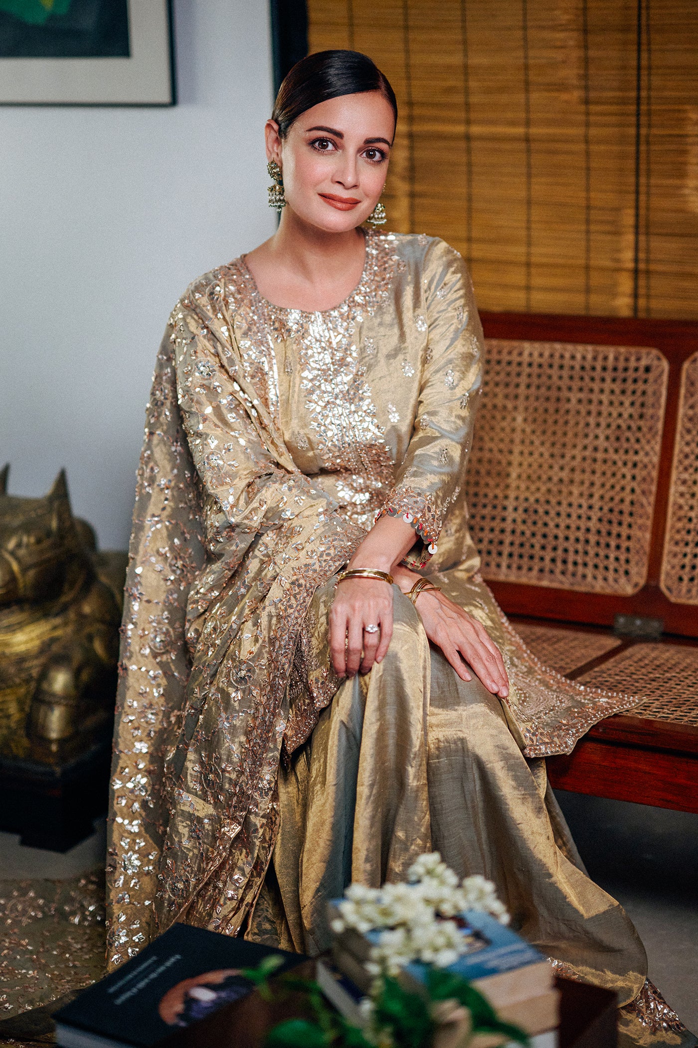 Gold Banarasi Heavy Tissue Sharara Set