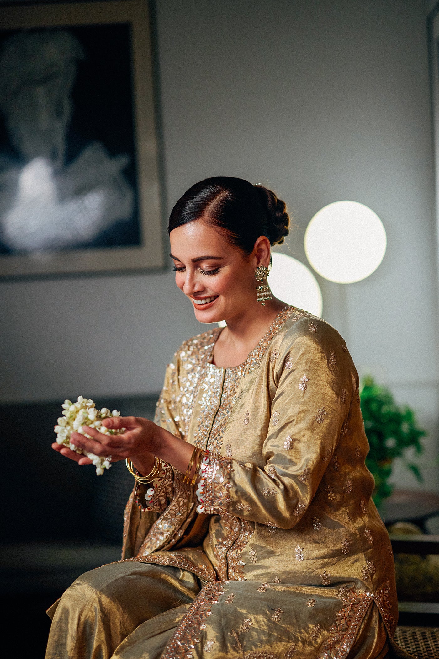 Gold Banarasi Heavy Tissue Sharara Set