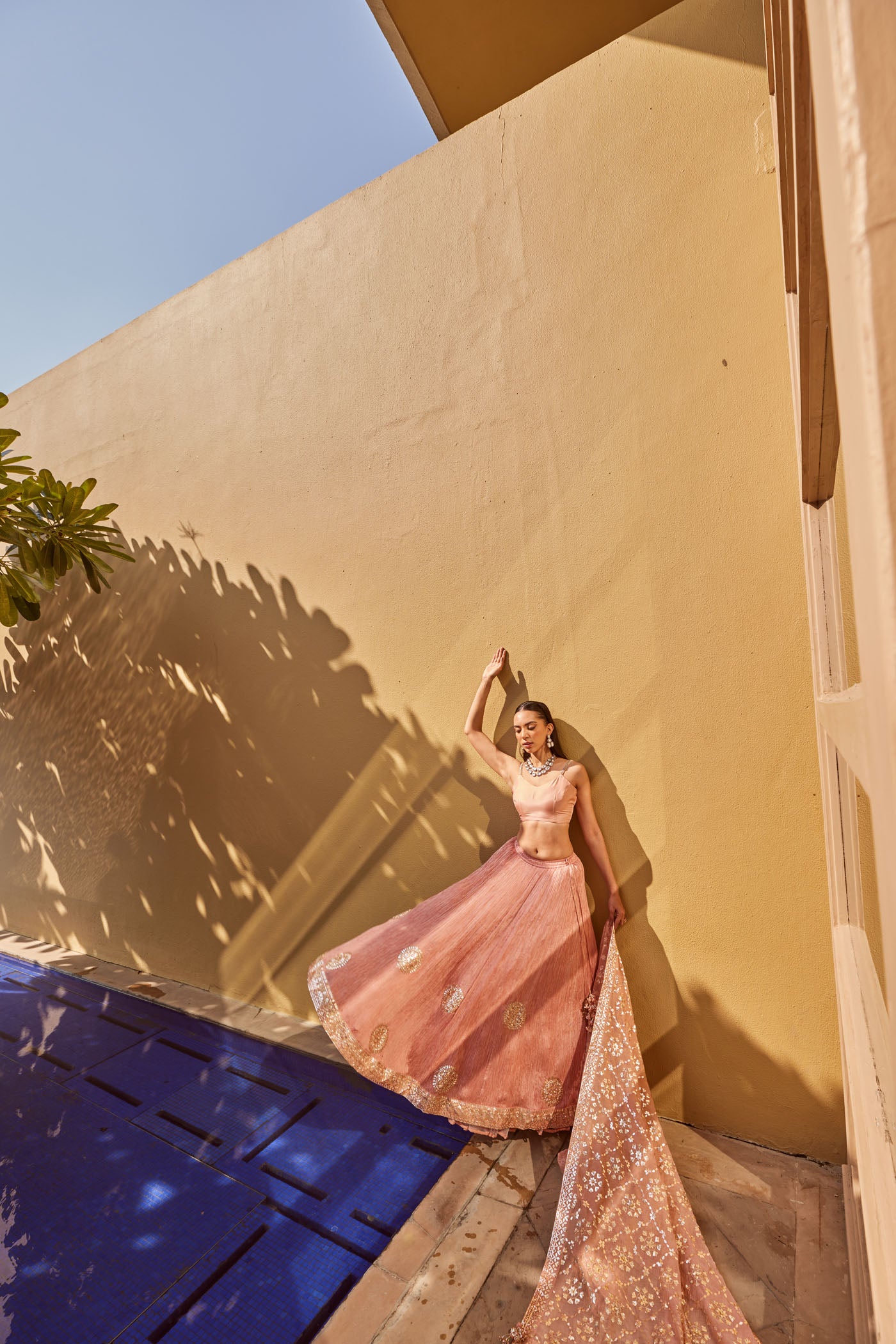 Onion pink Lehenga Set