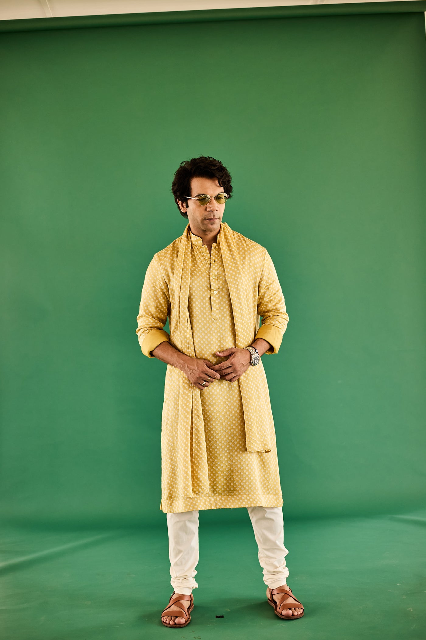 YELLOW DOT BANDHANI GAJJI SILK KURTA SET