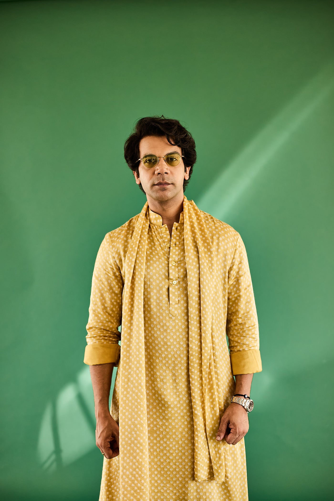 YELLOW DOT BANDHANI GAJJI SILK KURTA SET