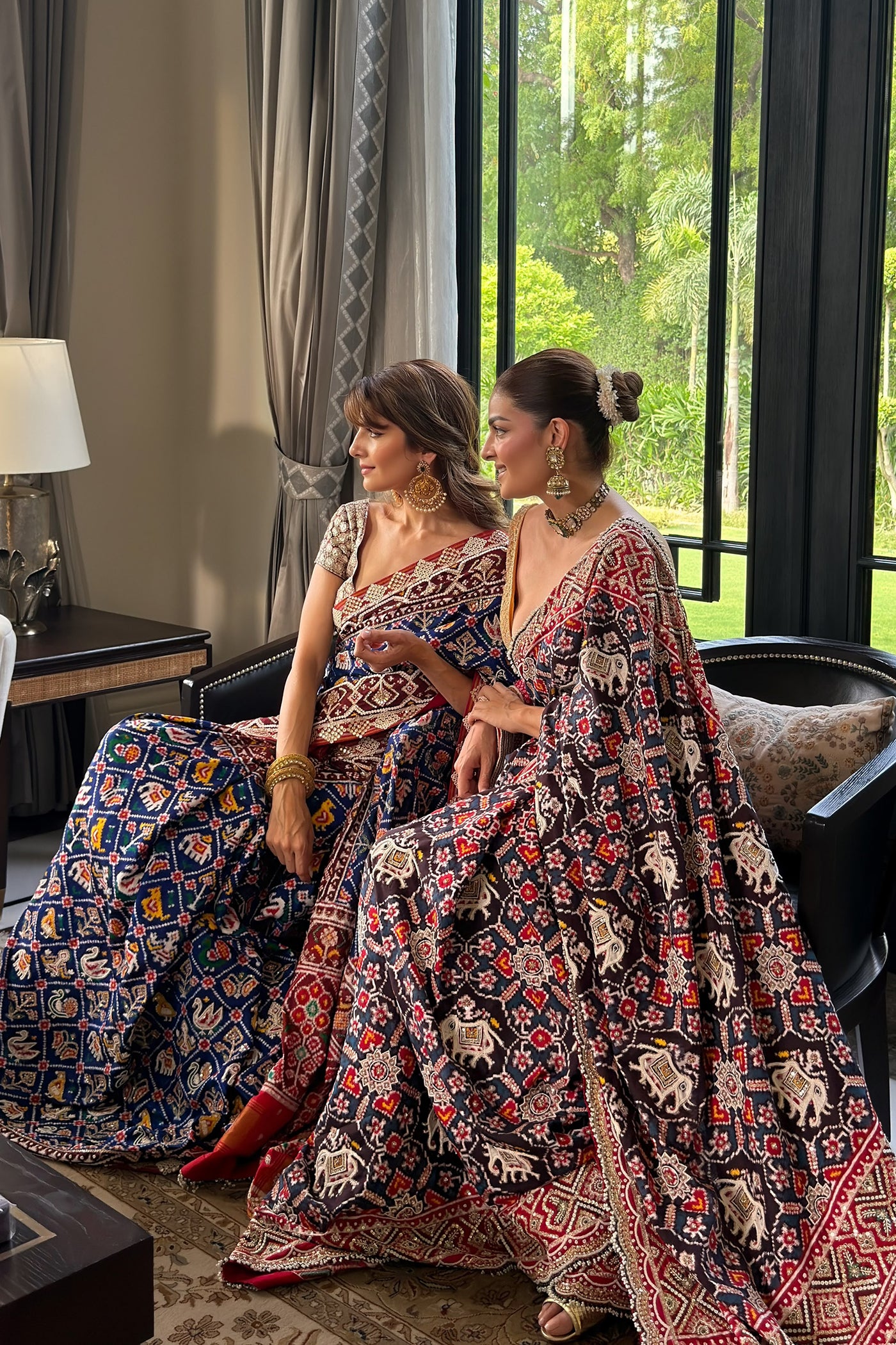 NAGAR SISTERS IN Navy Blue Patola Heritage Saree Set