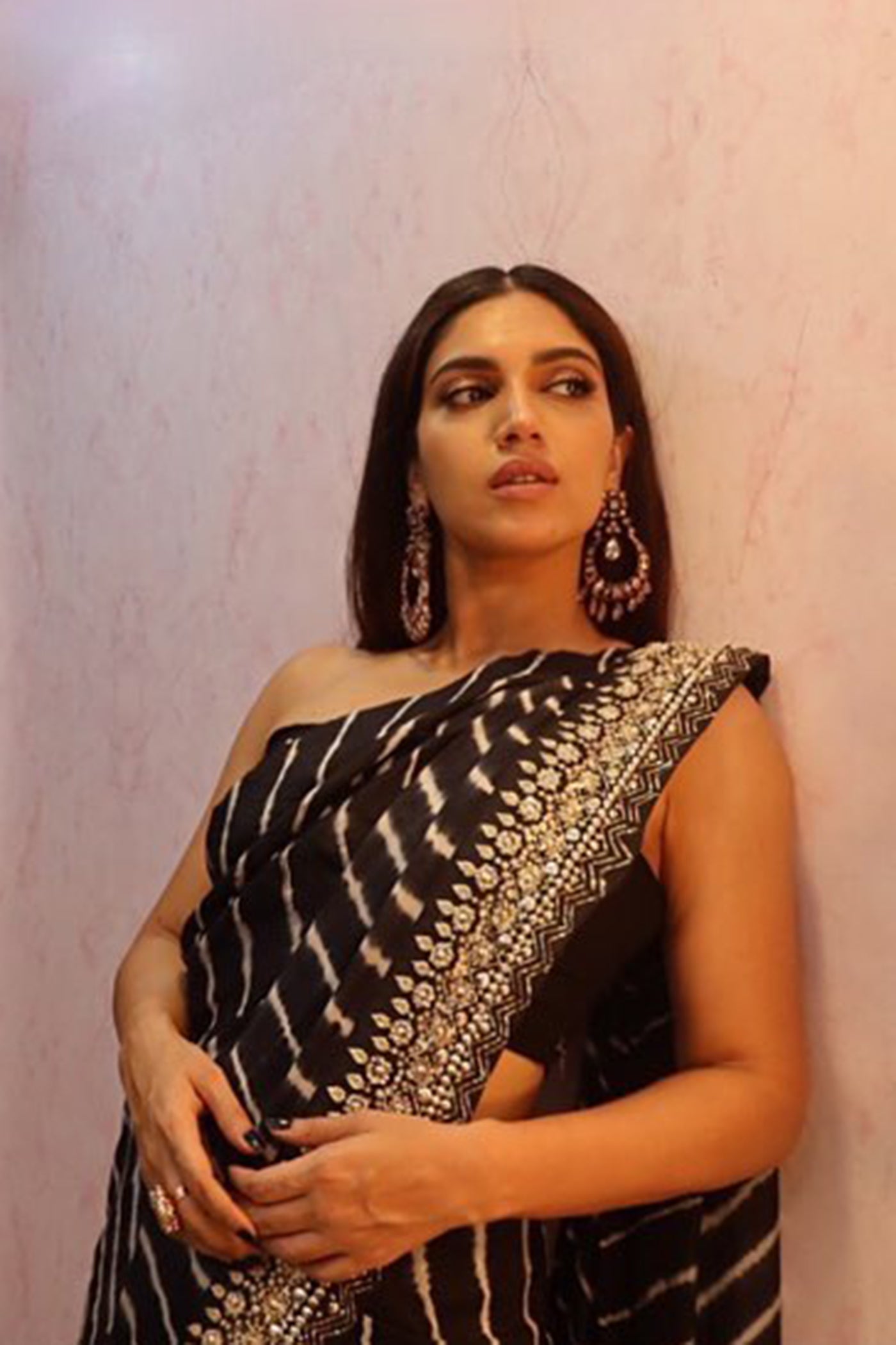 Black half & half Saree with Embroidered Border