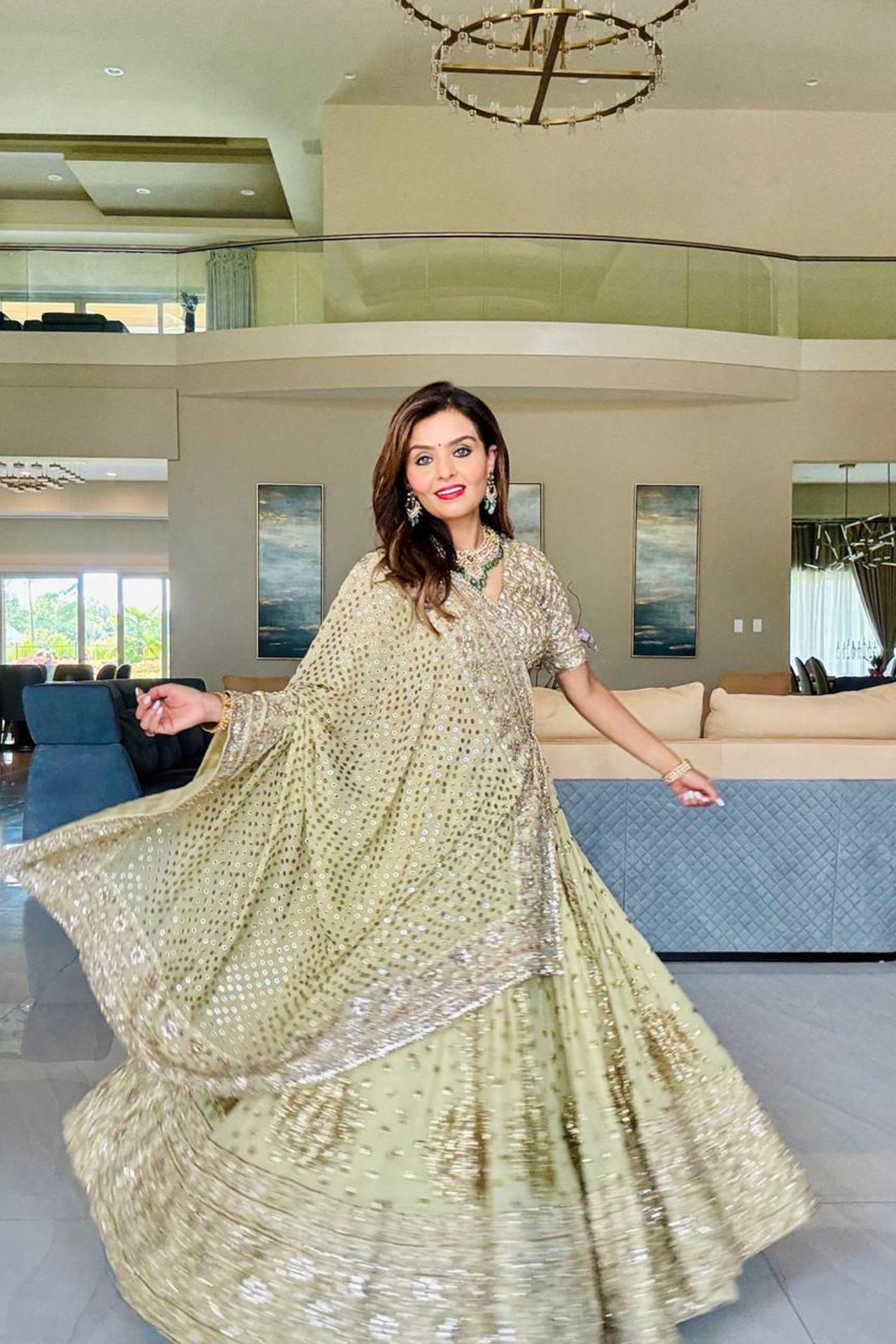 Sage Green Lehenga Set