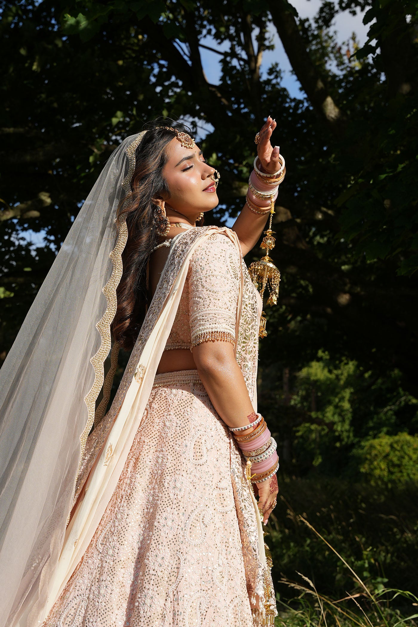 Blush Pink Chikan Lehenga Set
