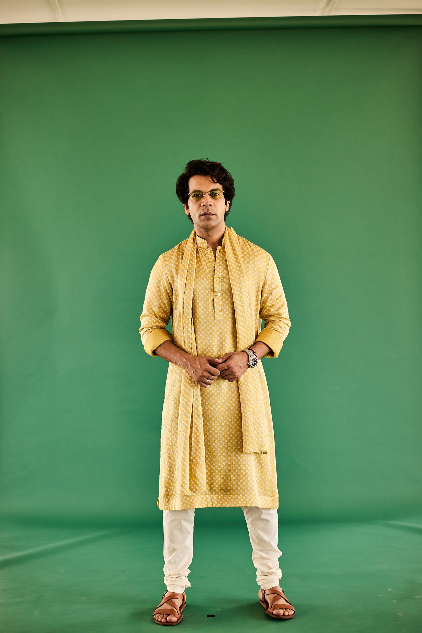 YELLOW DOT BANDHANI GAJJI SILK KURTA SET