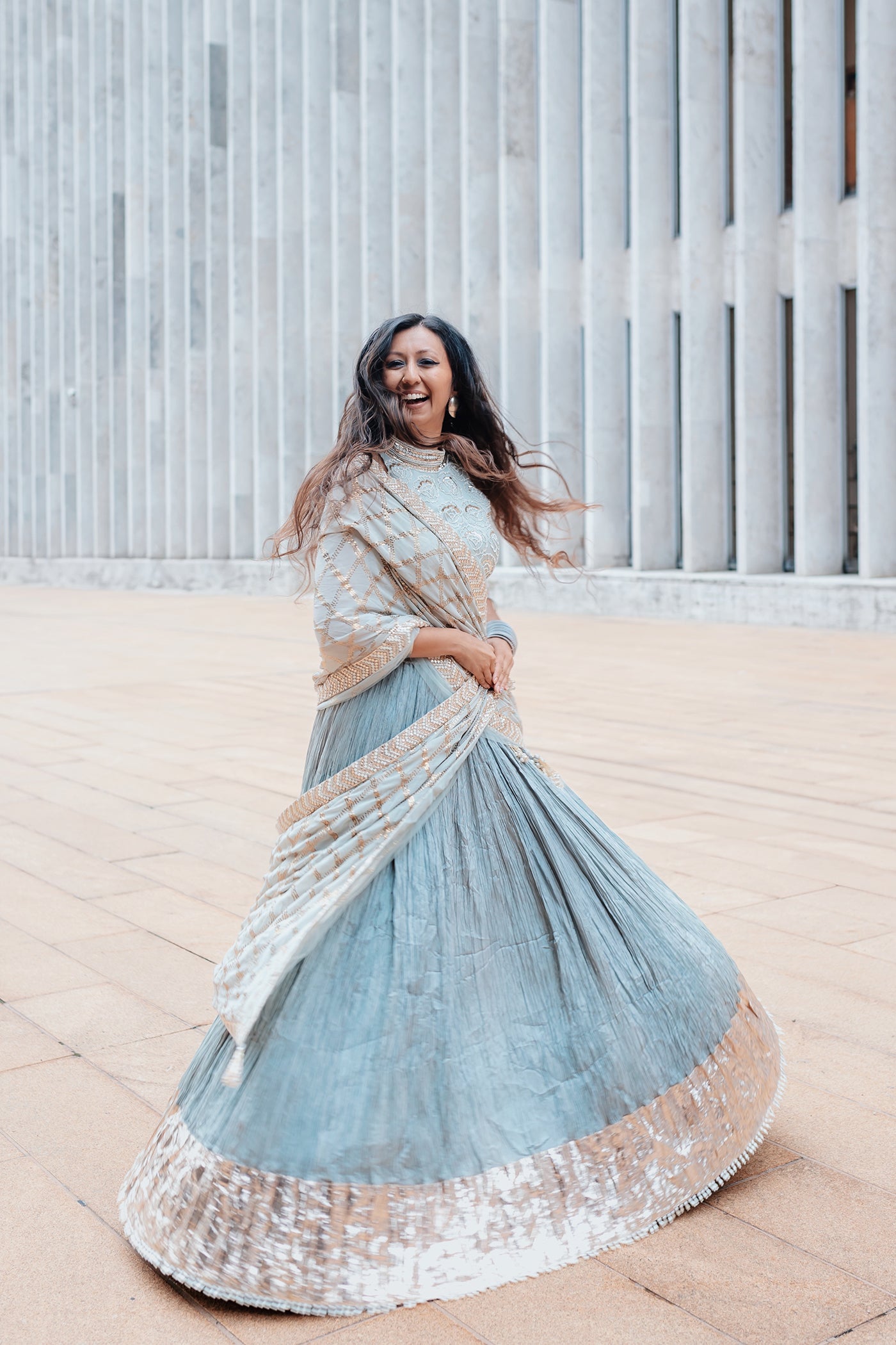 Ice Blue Crush Lehenga Set