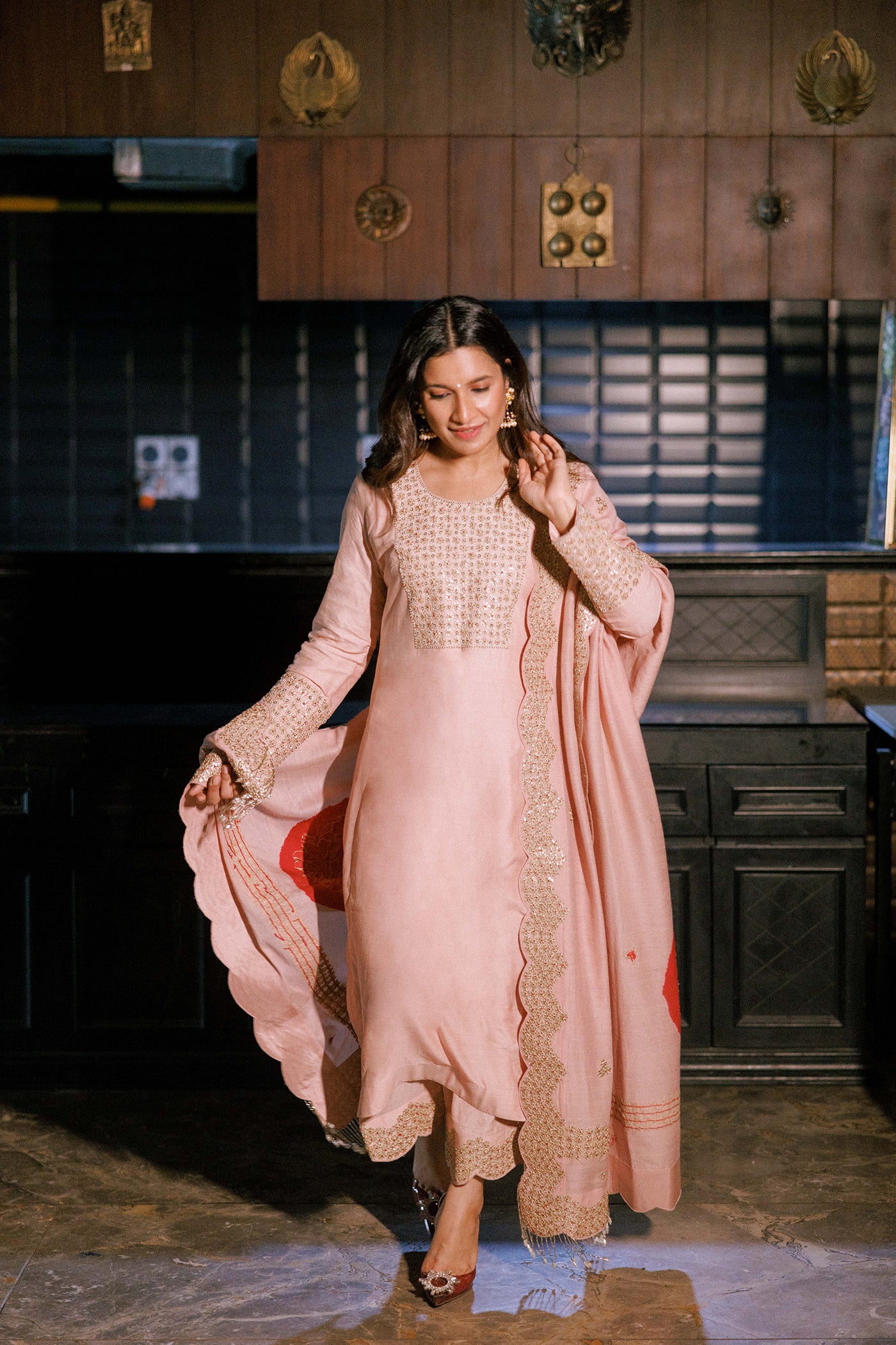Blush Pink Embroidered Kurta Set