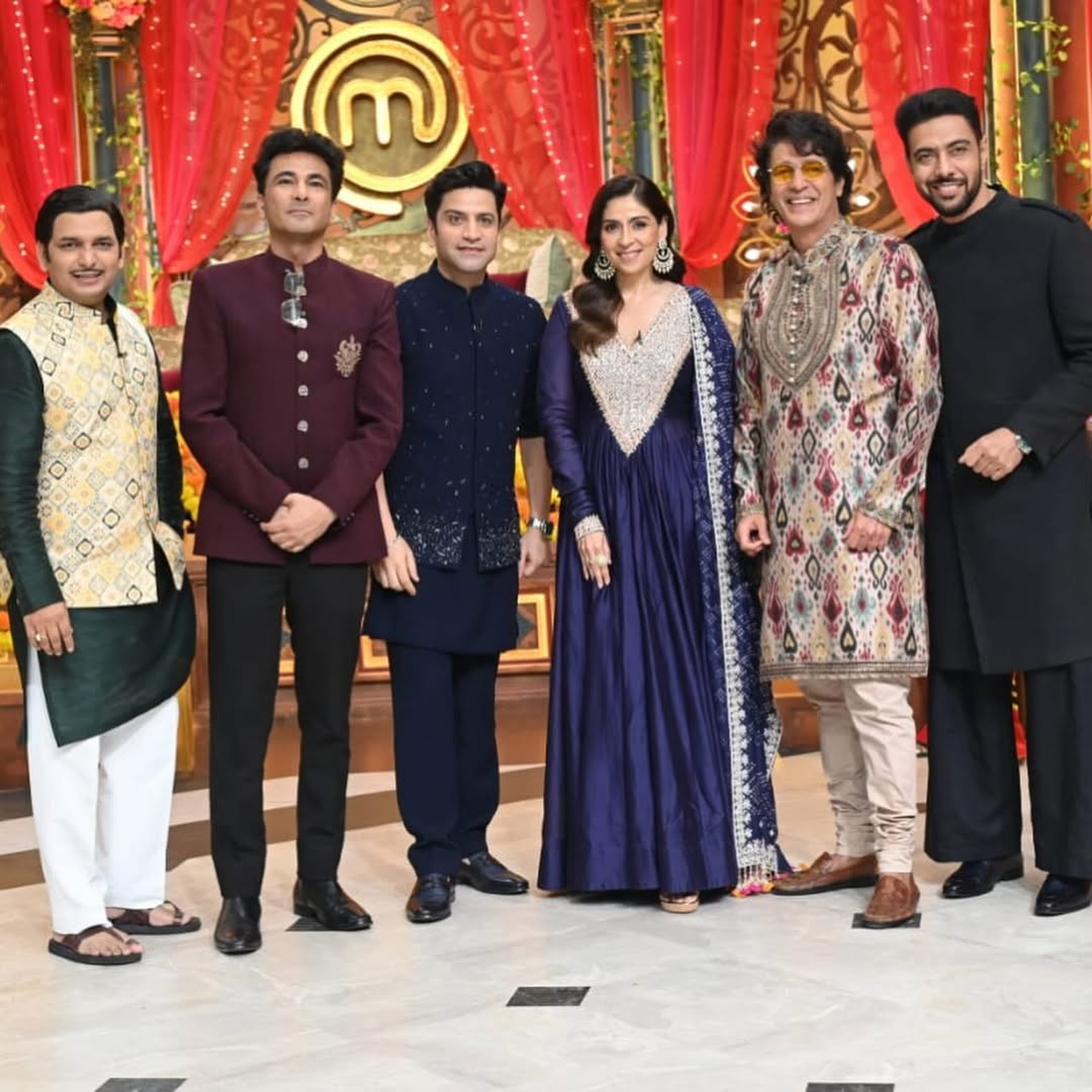 BHAVNA PANDEY In Midnight blue Anarkali Set