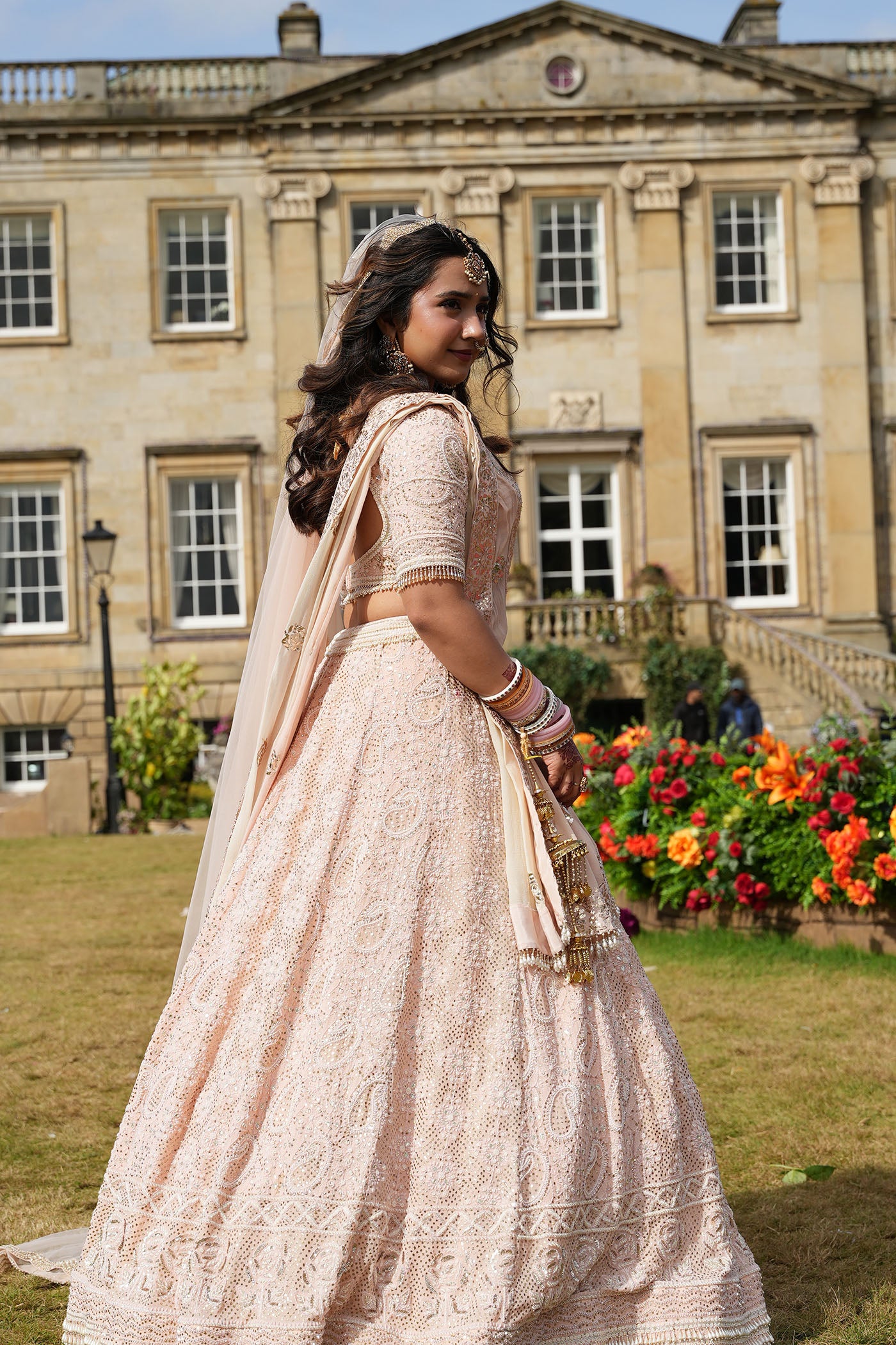 Blush Pink Chikan Lehenga Set