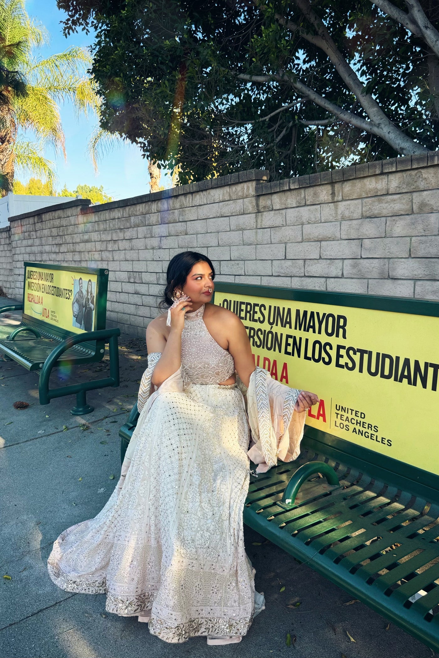 Blush Pink Halter-Neck Embroidered Lehenga Set