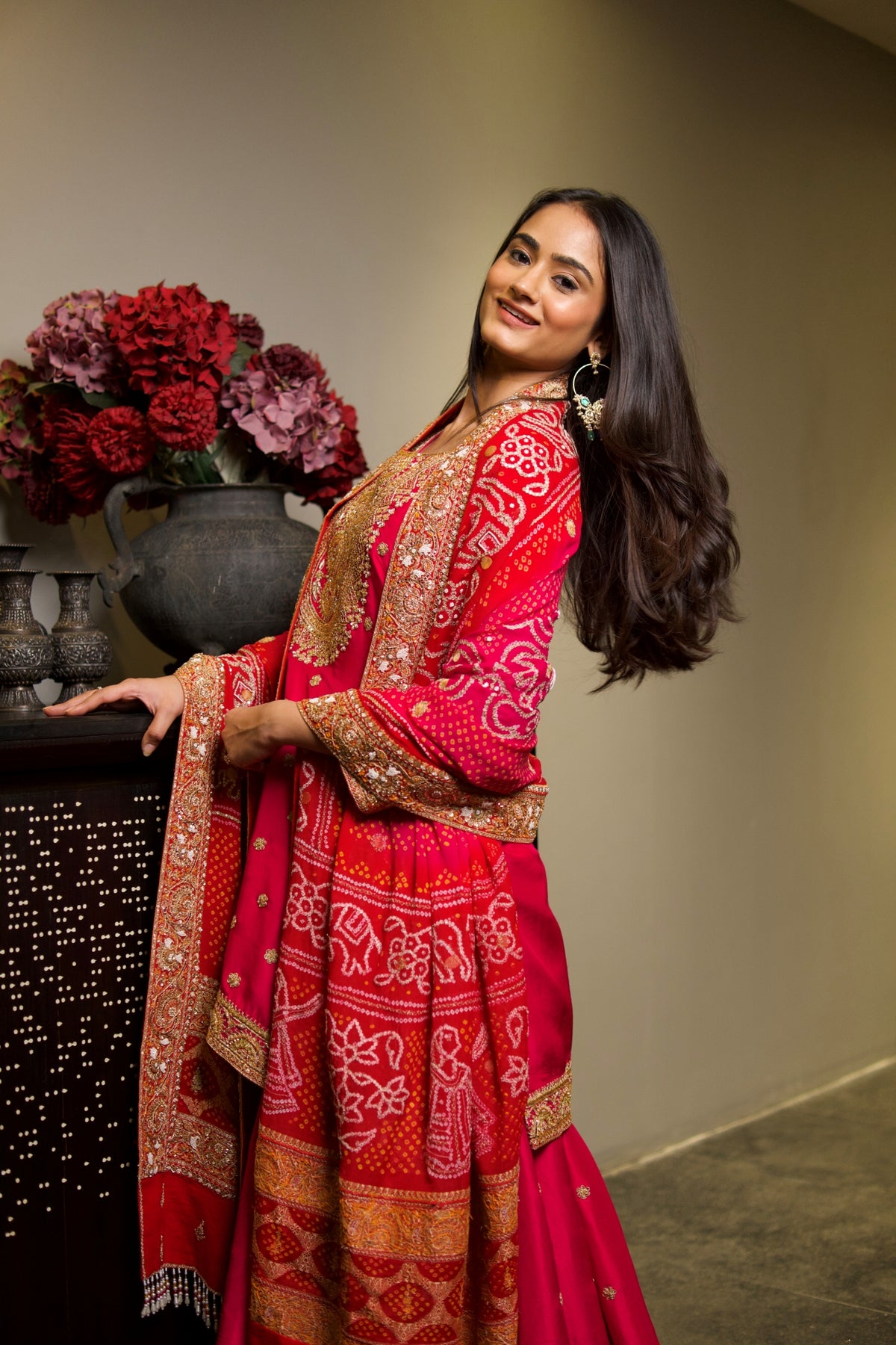 Vanya Bahl In Shahi Rani Bandhani Sharara Set