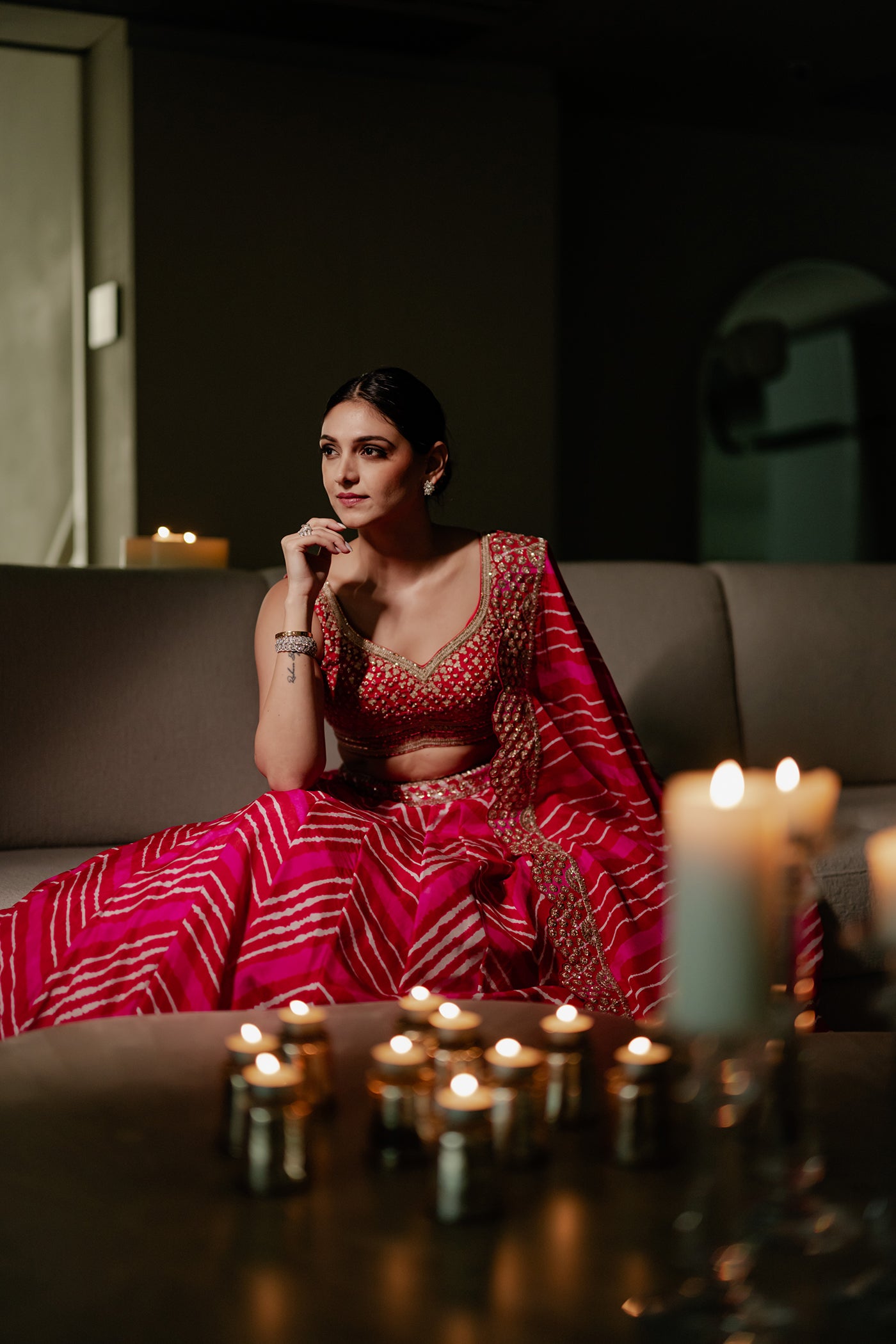 Leheriya Lehenga With Leheriya Dupatta And Blouse