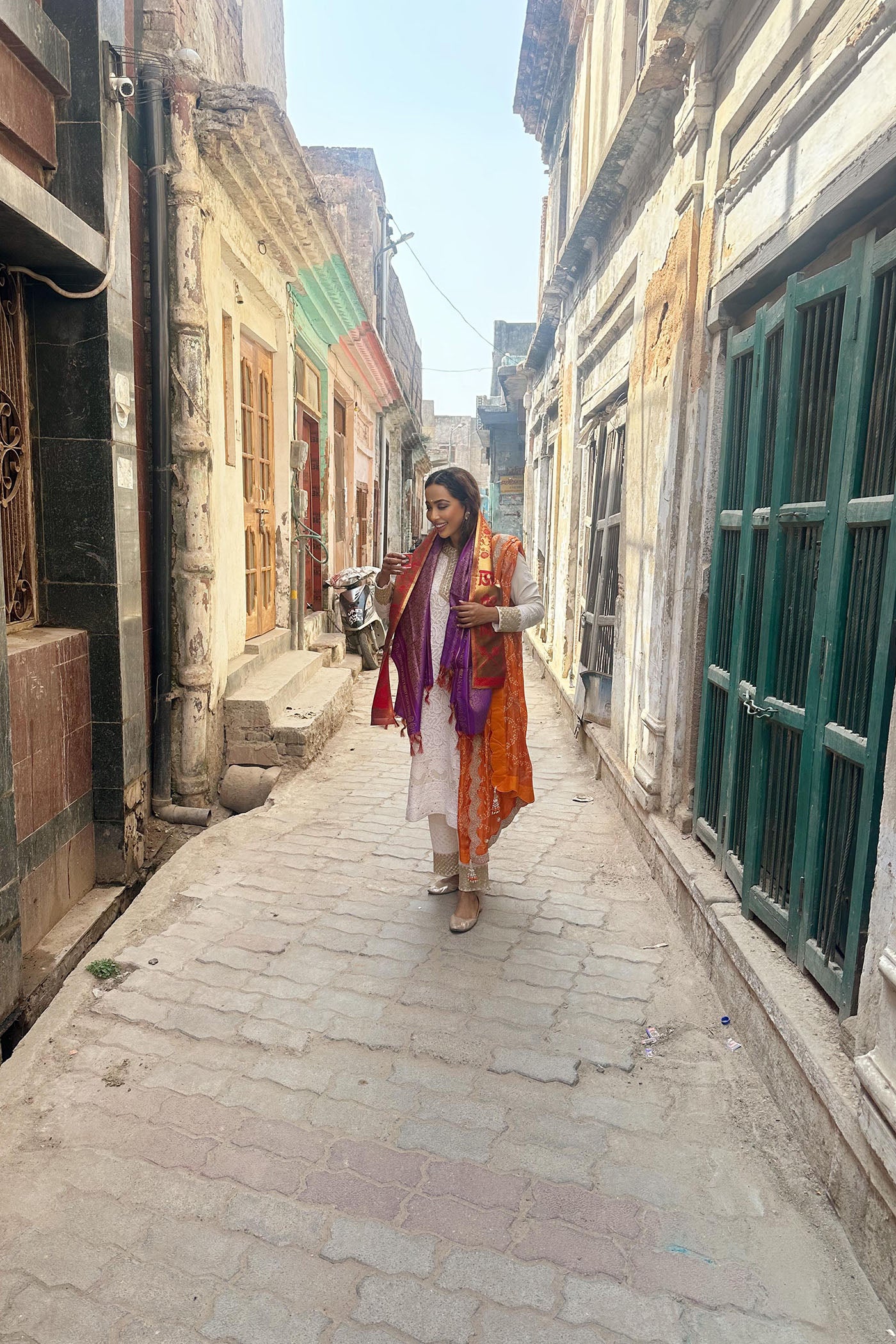 Ivory Georgette Lucknowi Kurta Set