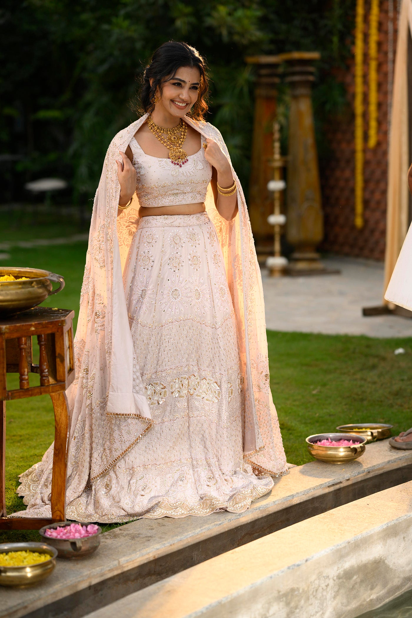 Ivory Chikankari Lehenga Set