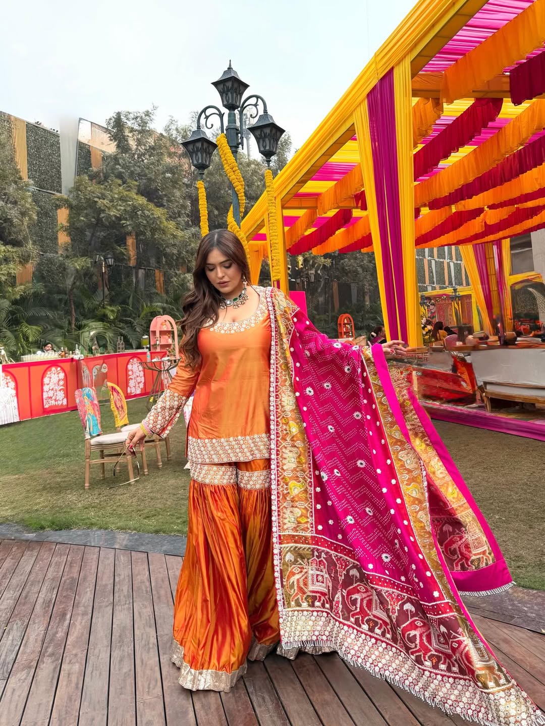 SONAM CHABBRA In Kesari Sharara Set