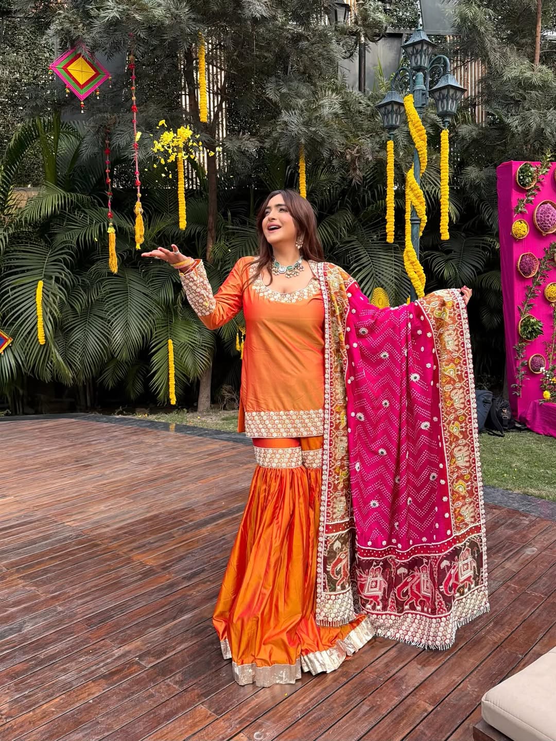 SONAM CHABBRA In Kesari Sharara Set