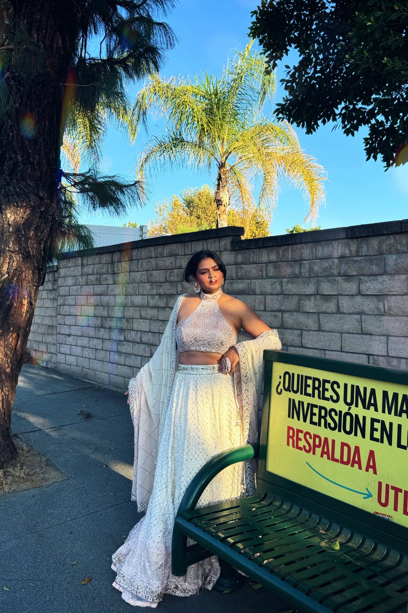 Blush Pink Halter-Neck Embroidered Lehenga Set