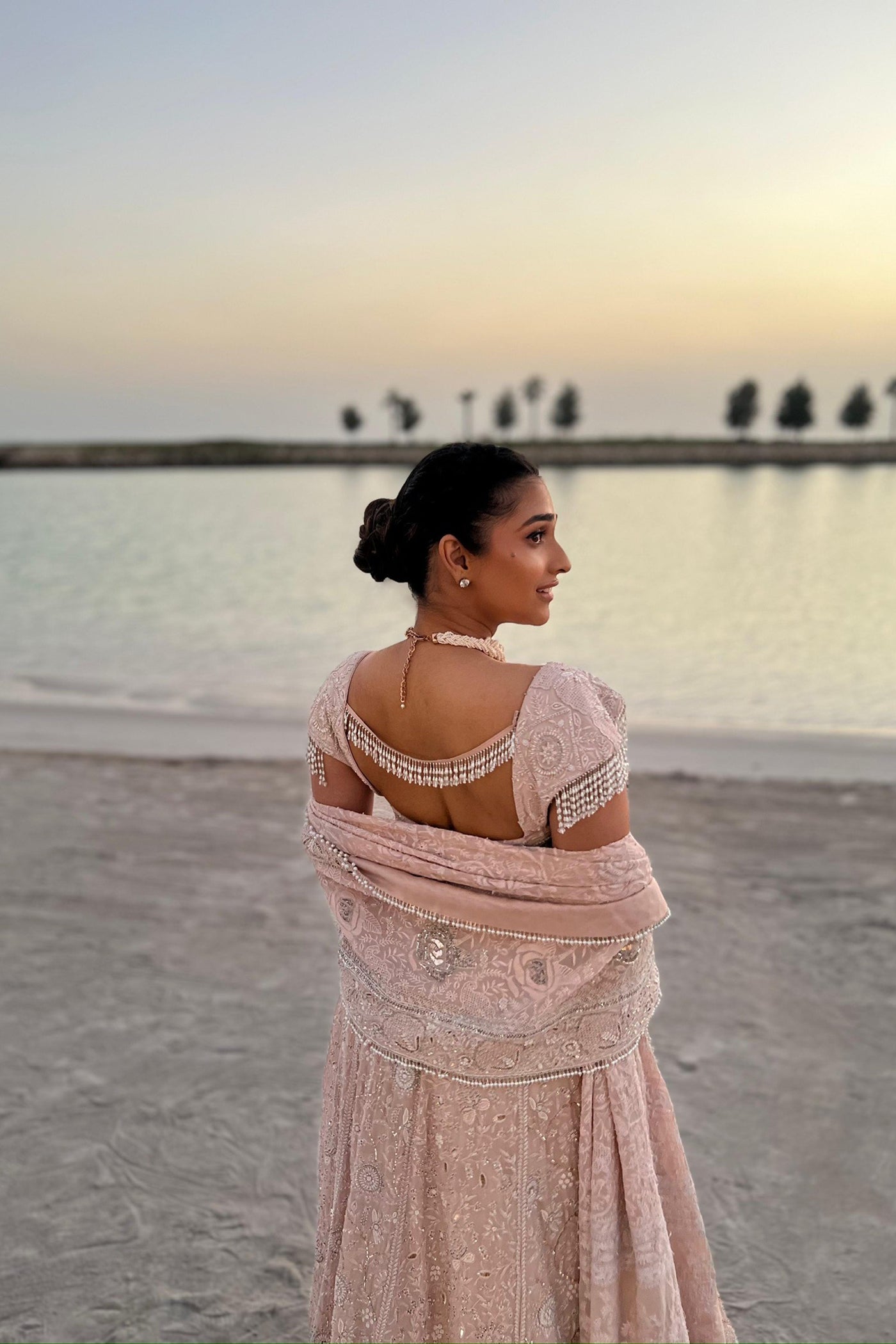 TASHEEN RAHIMTOOLA In blush pink chikankari lehenga set