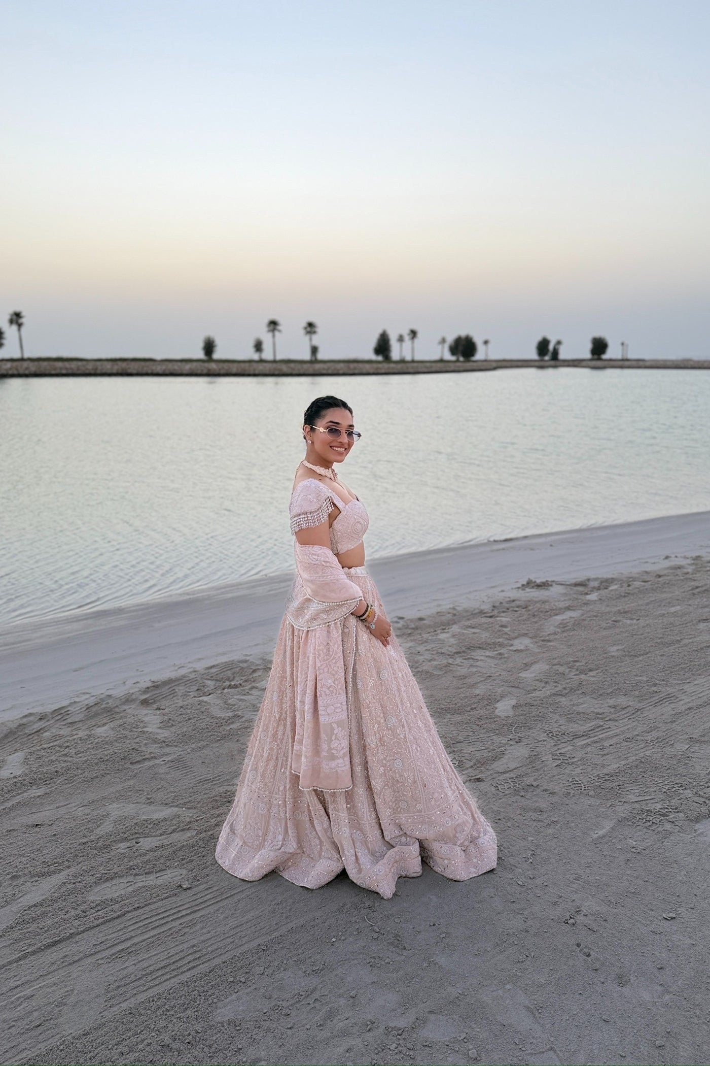 TASHEEN RAHIMTOOLA In blush pink chikankari lehenga set