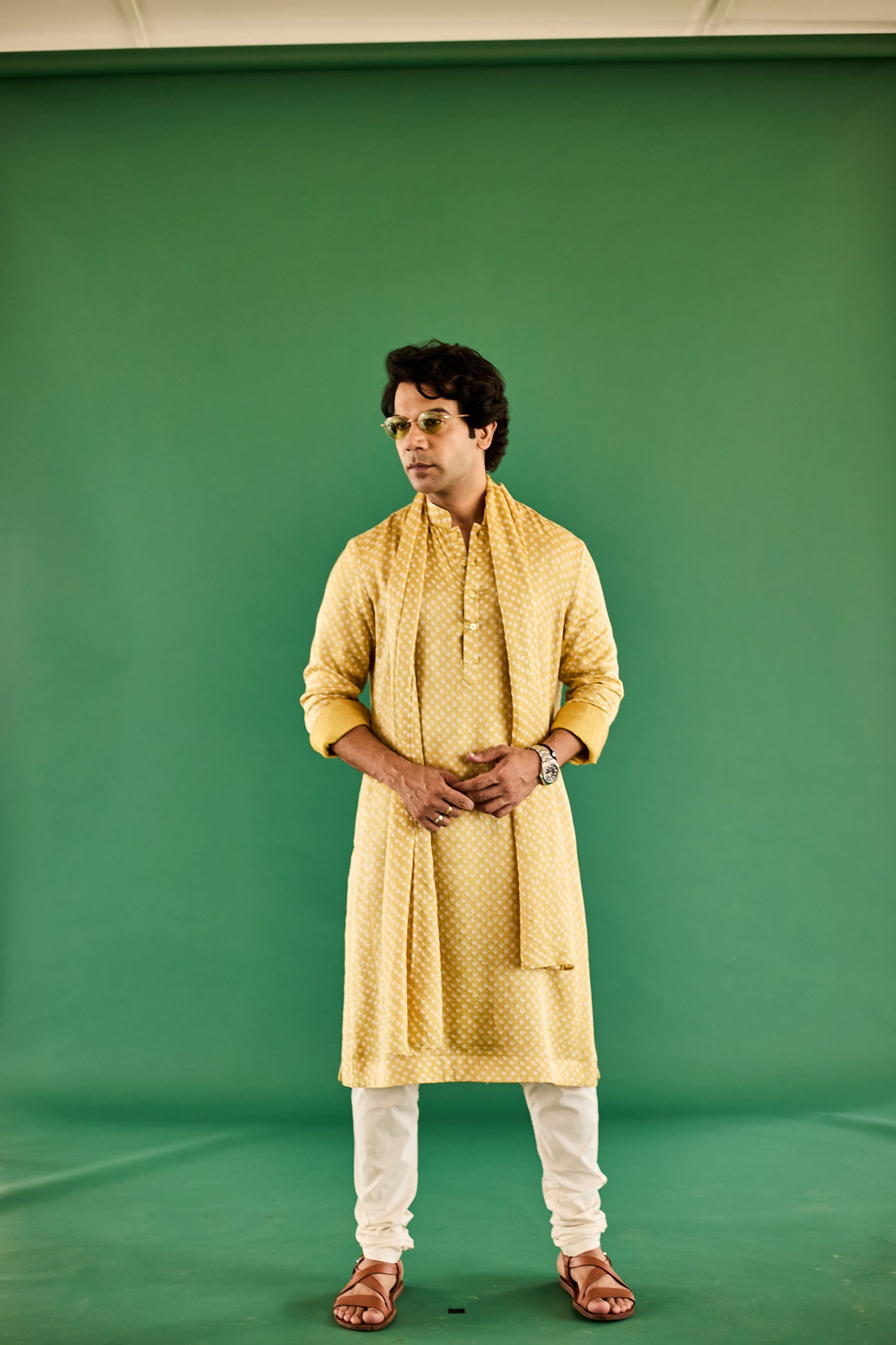 YELLOW DOT BANDHANI GAJJI SILK KURTA SET