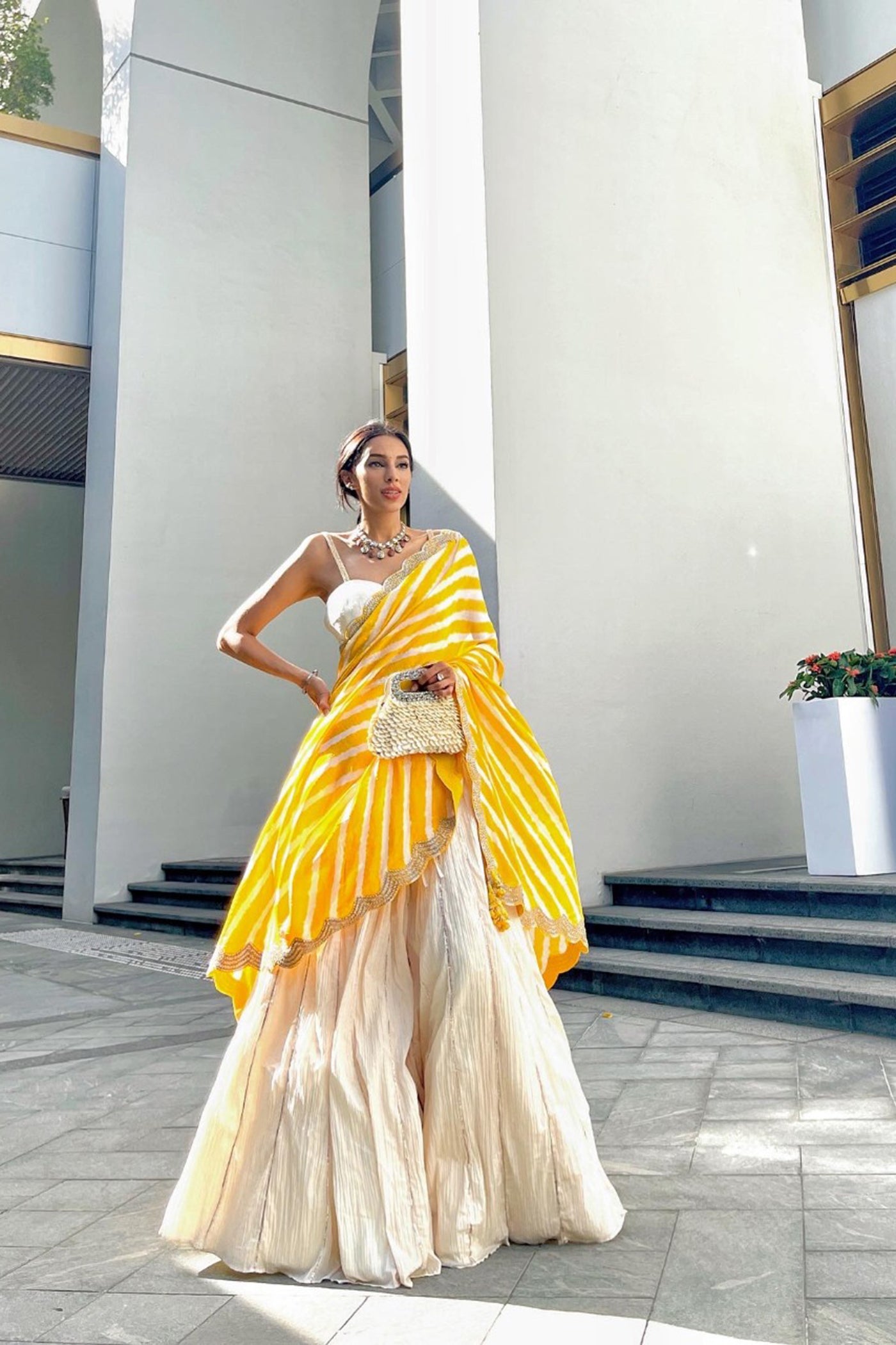 Off White Lehenga Set