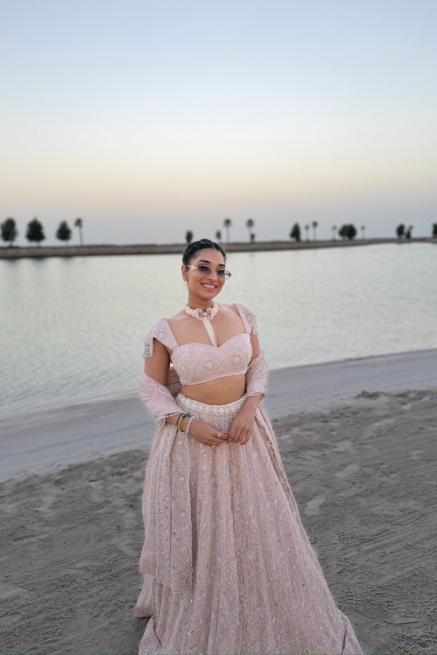 TASHEEN RAHIMTOOLA In blush pink chikankari lehenga set