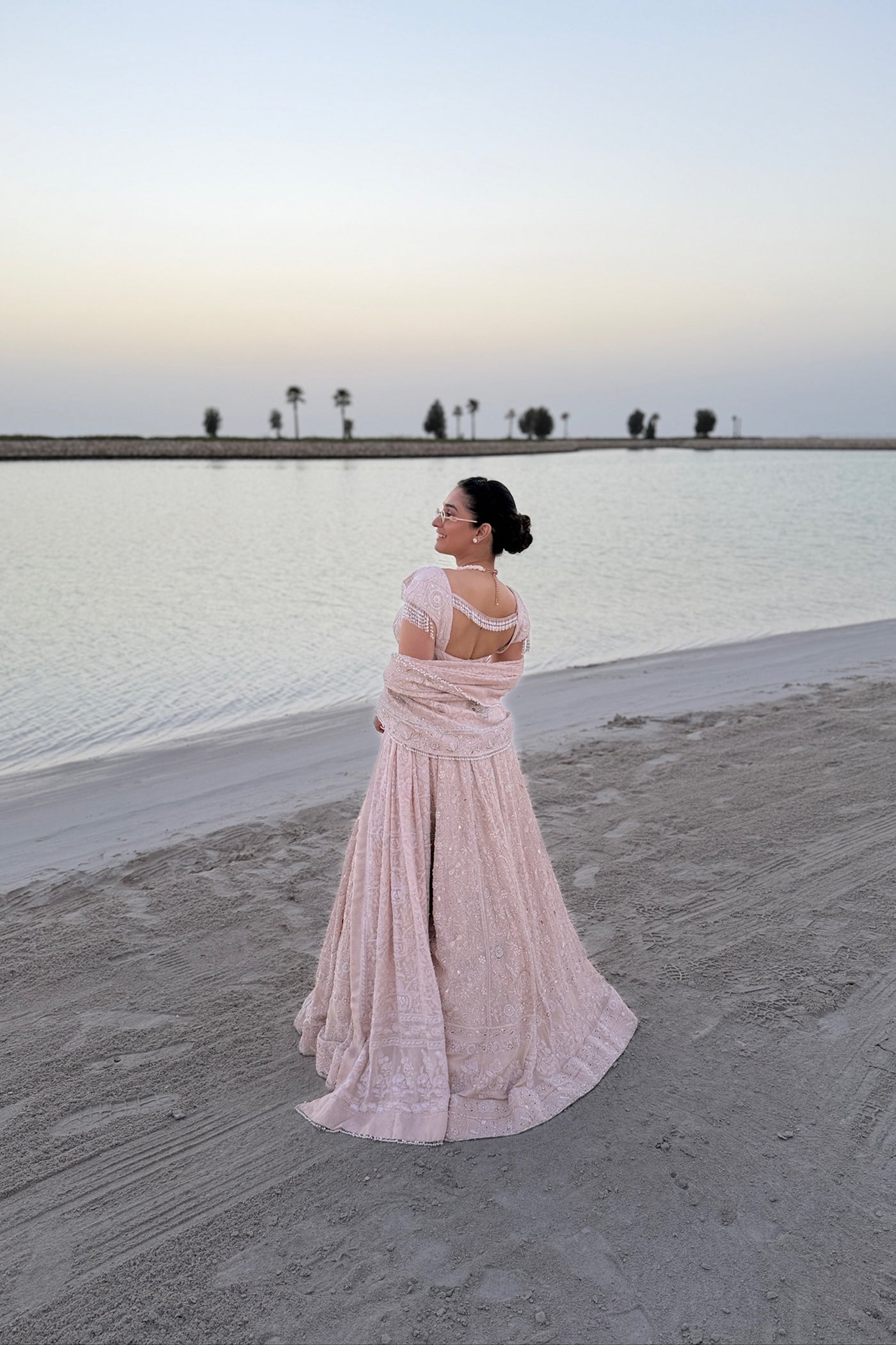 TASHEEN RAHIMTOOLA In blush pink chikankari lehenga set
