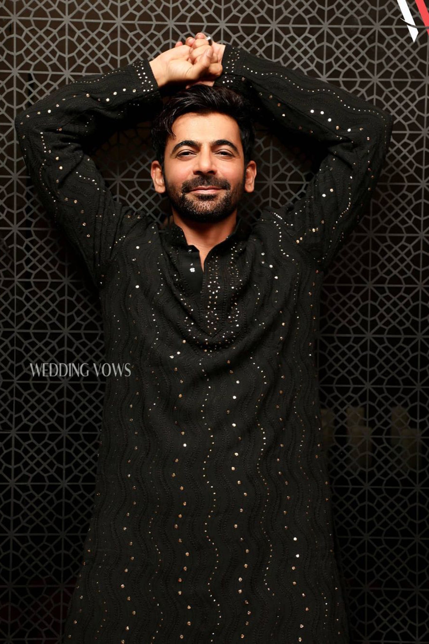 Black Mukaish Kurta Set
