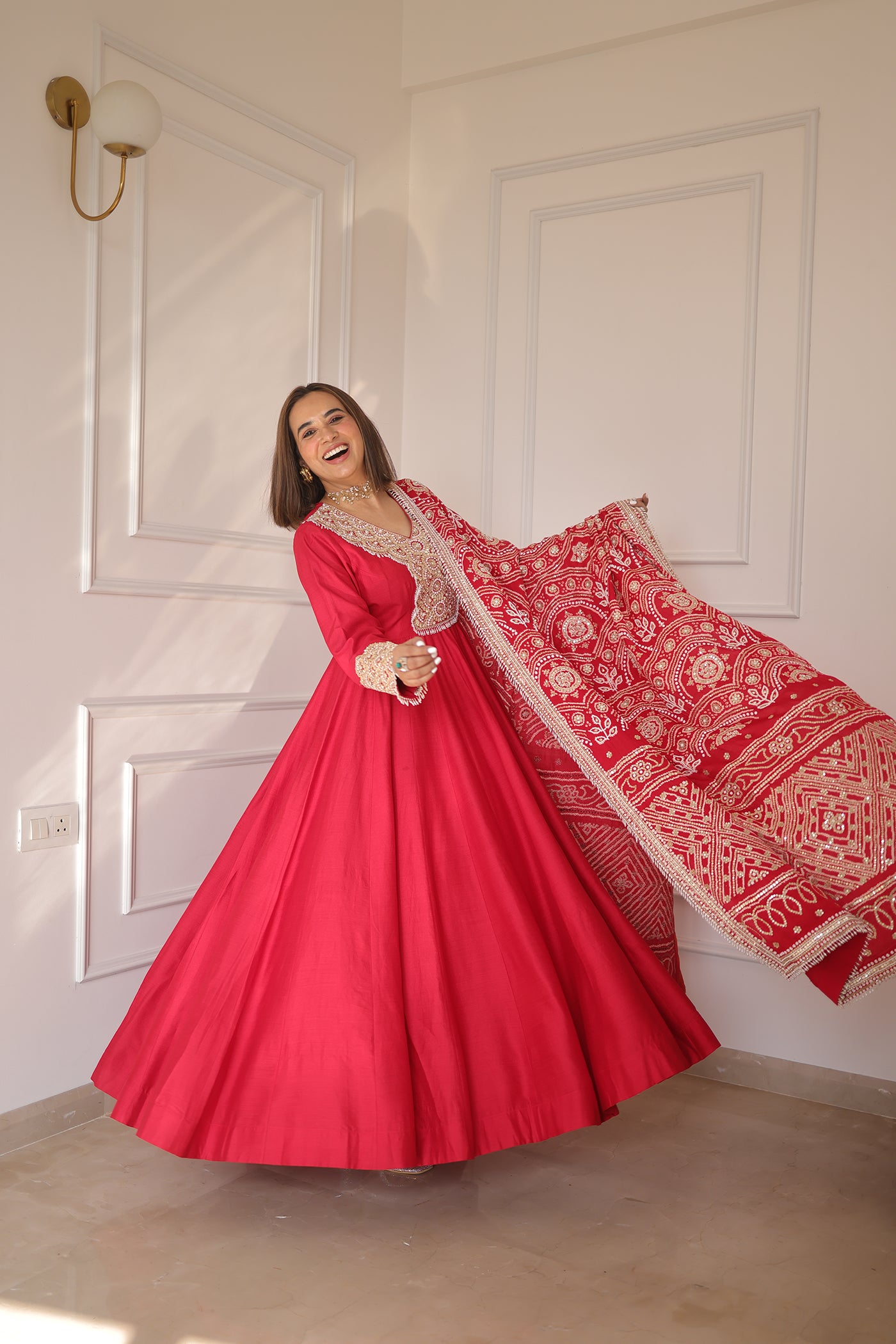 Pink Anarkali Set