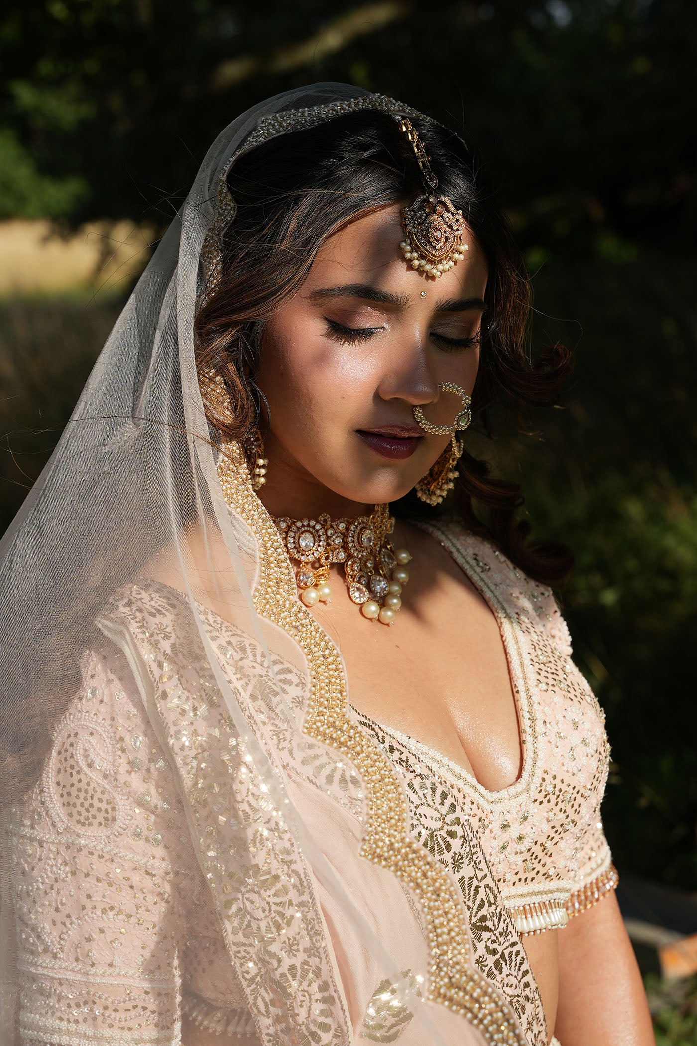 Blush Pink Chikan Lehenga Set