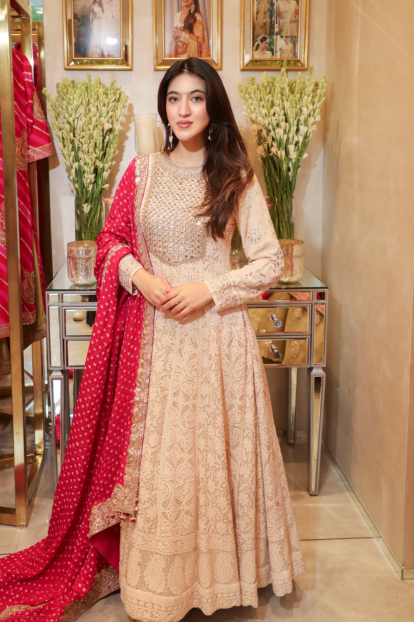 Ivory Anarkali Set