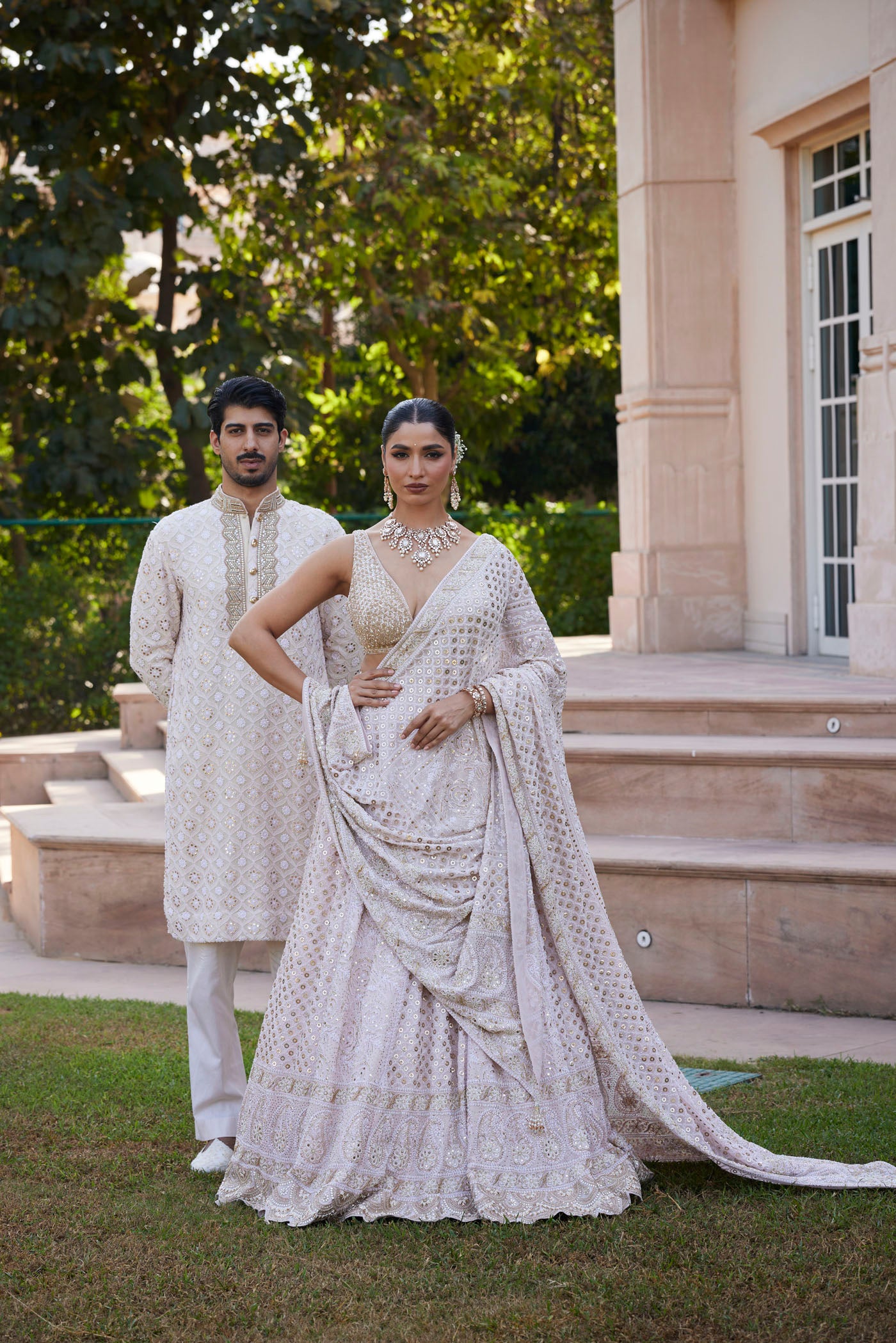 Ivory Chikankari Lehenga Set