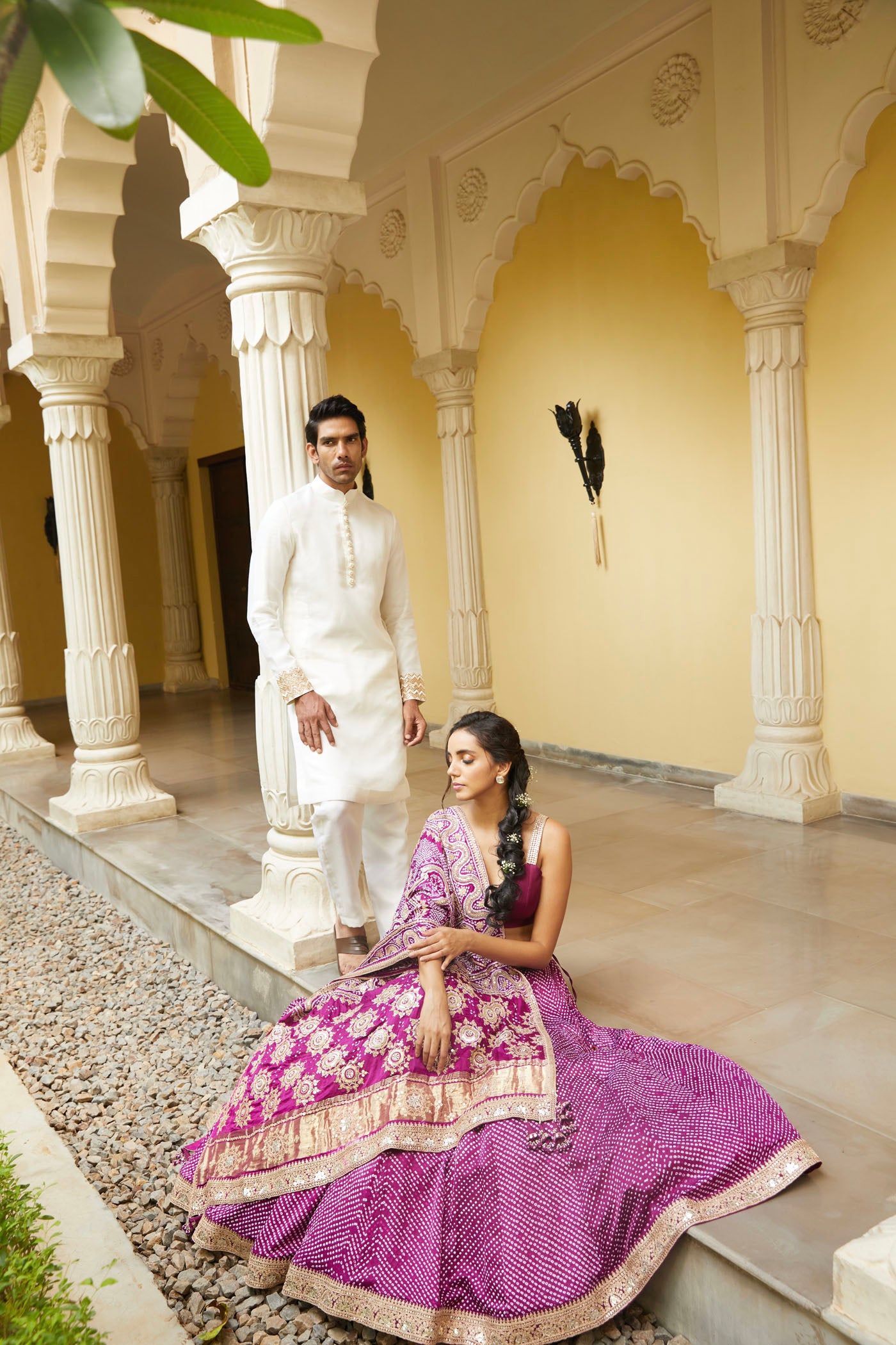 Purple Bandhej Regal Lehenga
