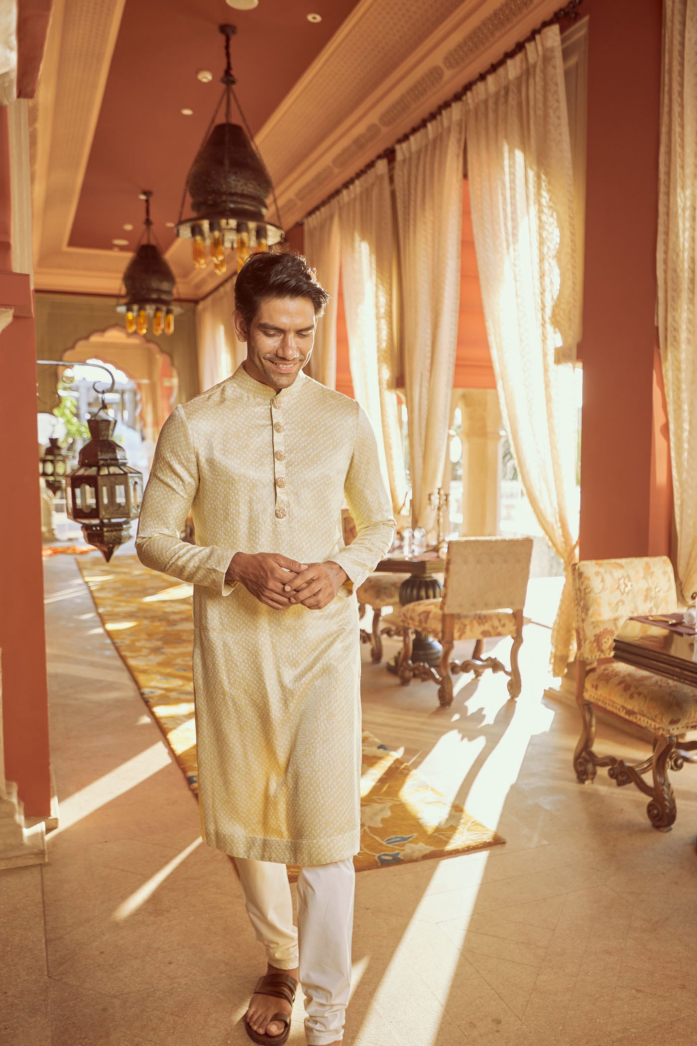 PISTA GREEN BANDHNI KURTA SET