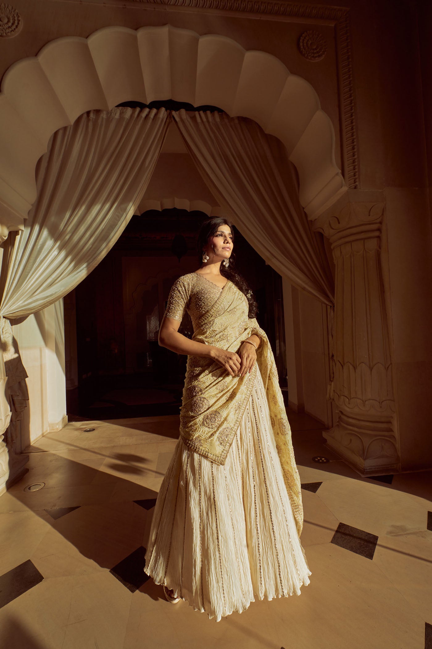 IVORY CRUSH LEHENGA SET