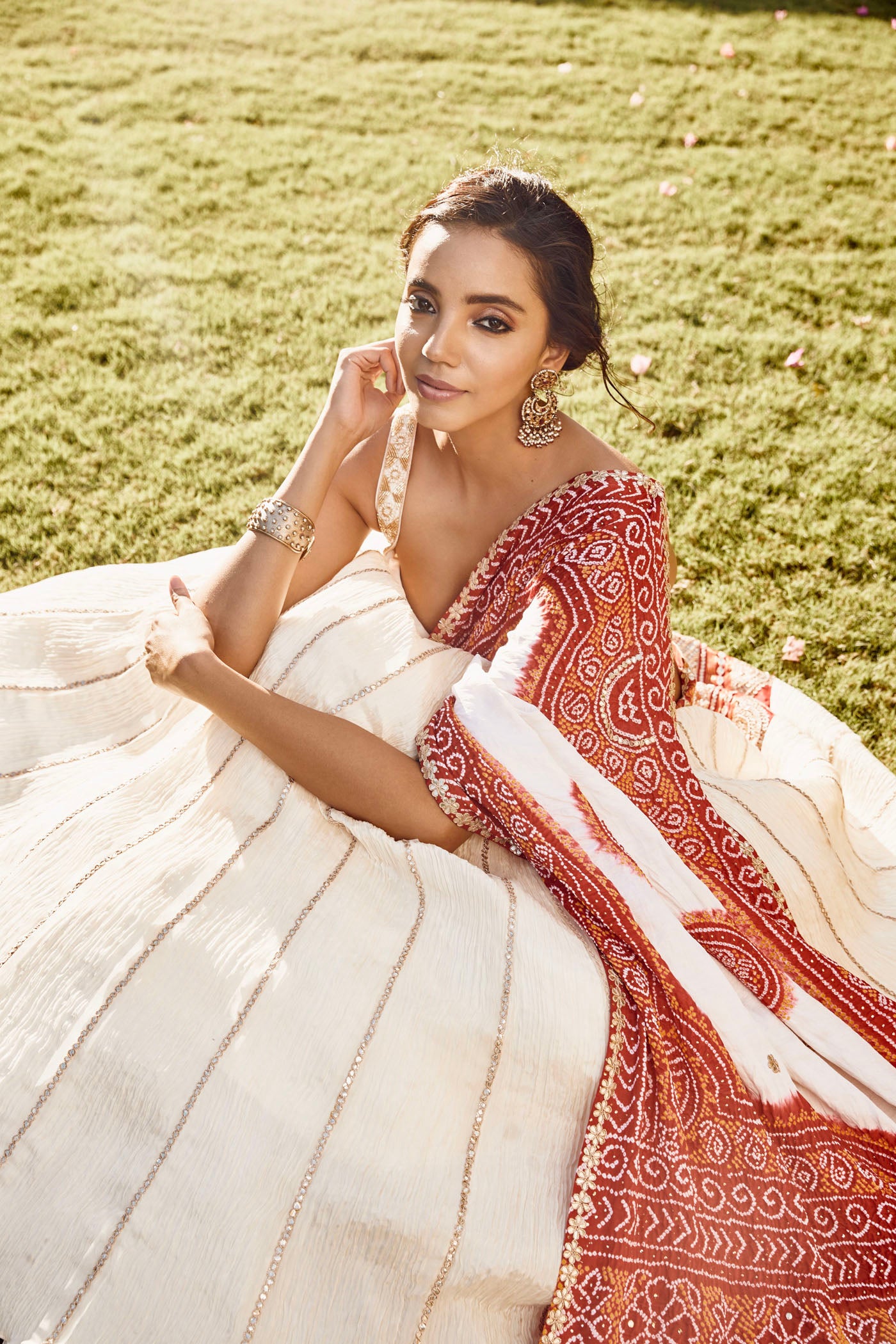 IVORY CRUSH LEHENGA SAREE