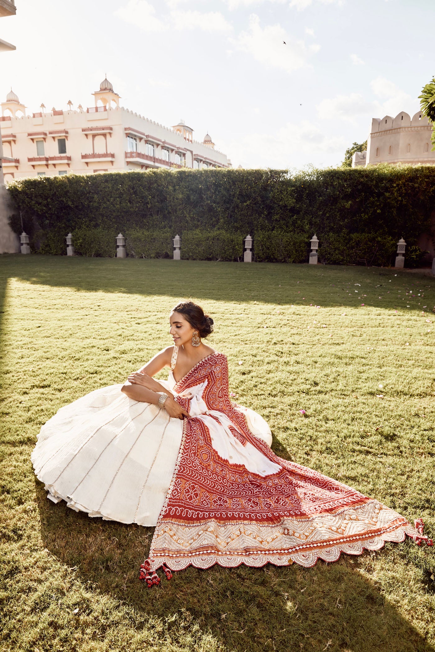 IVORY CRUSH LEHENGA SAREE