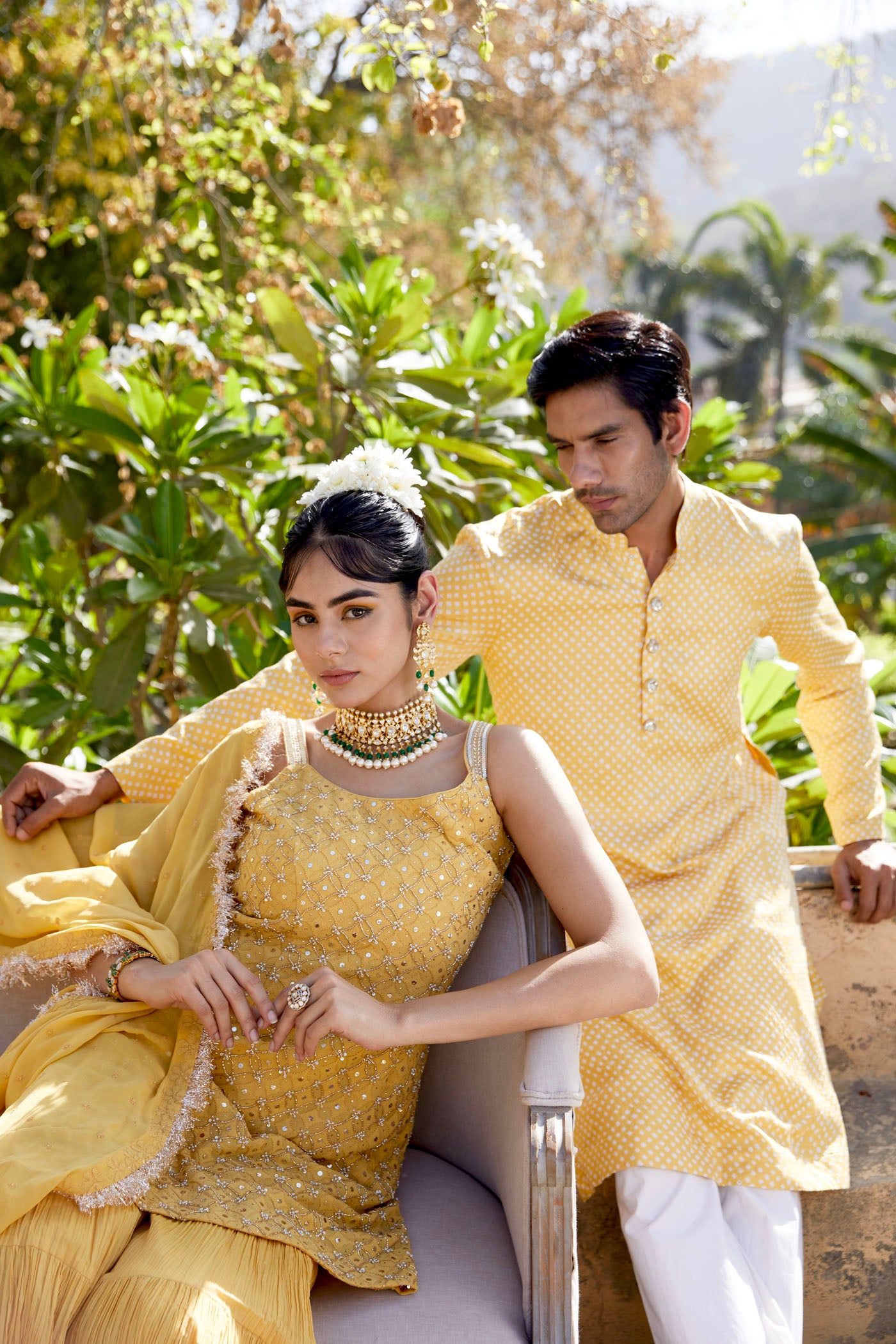 YELLOW BANDHNI KURTA SET