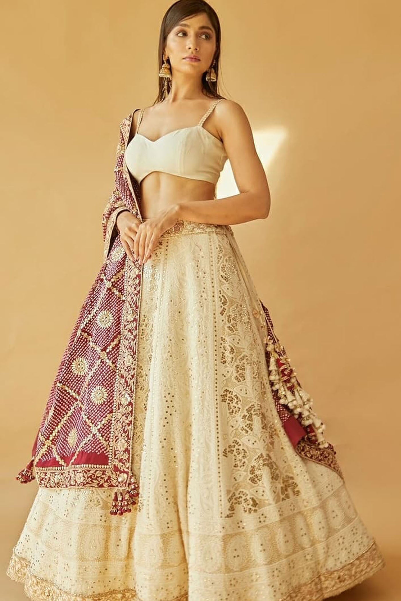 Ivory Chikankari Lehenga set