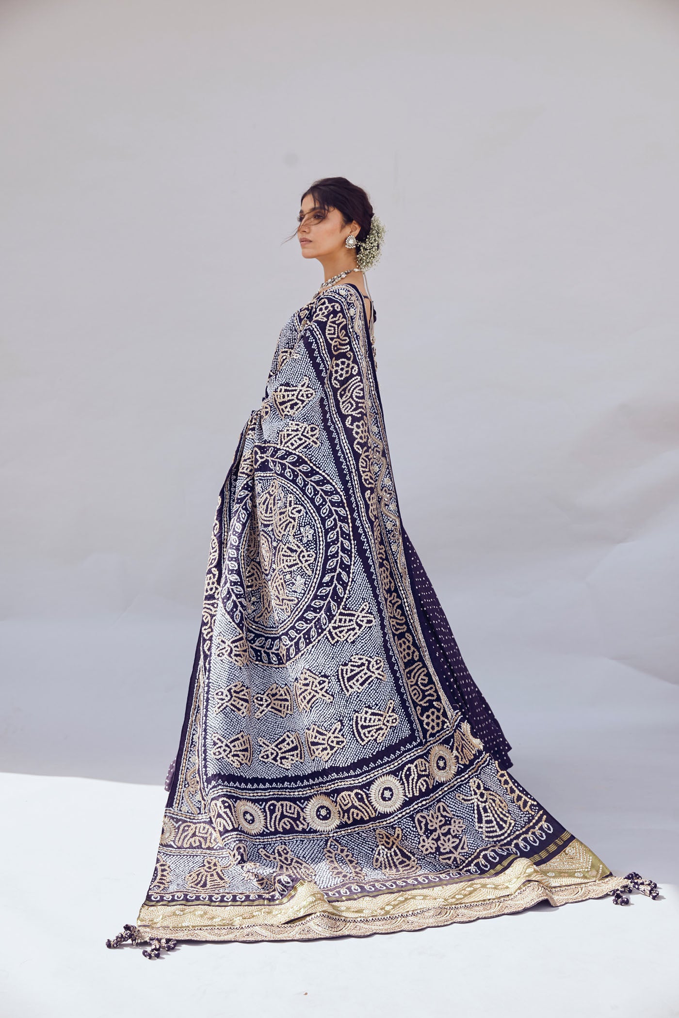 Navy bandhni Lehenga set