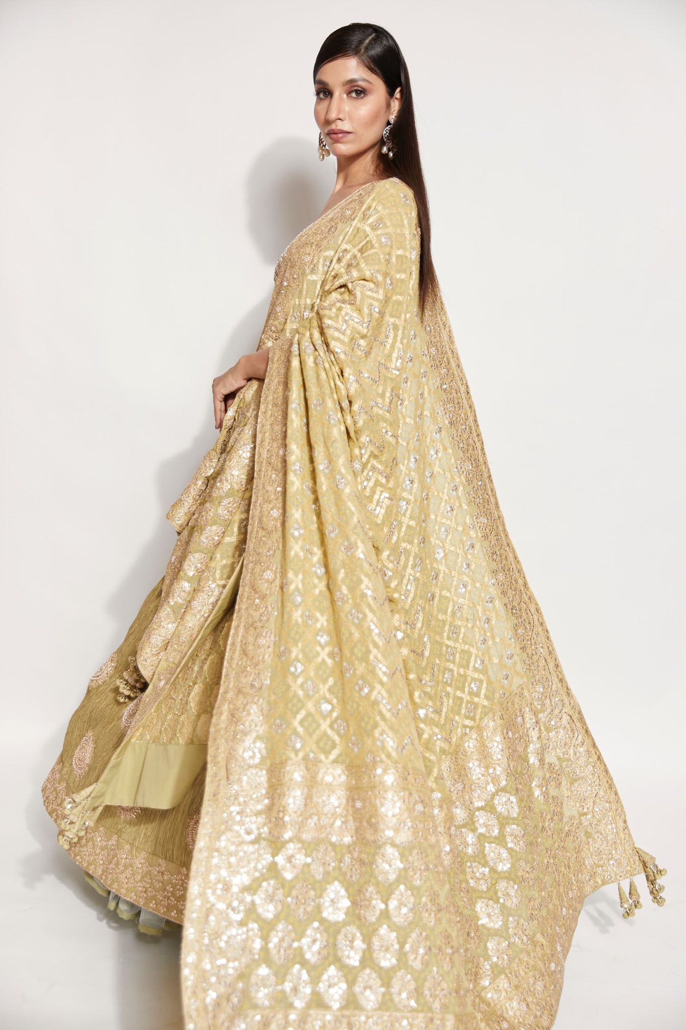 Mehendi Peplum Lehenga Set