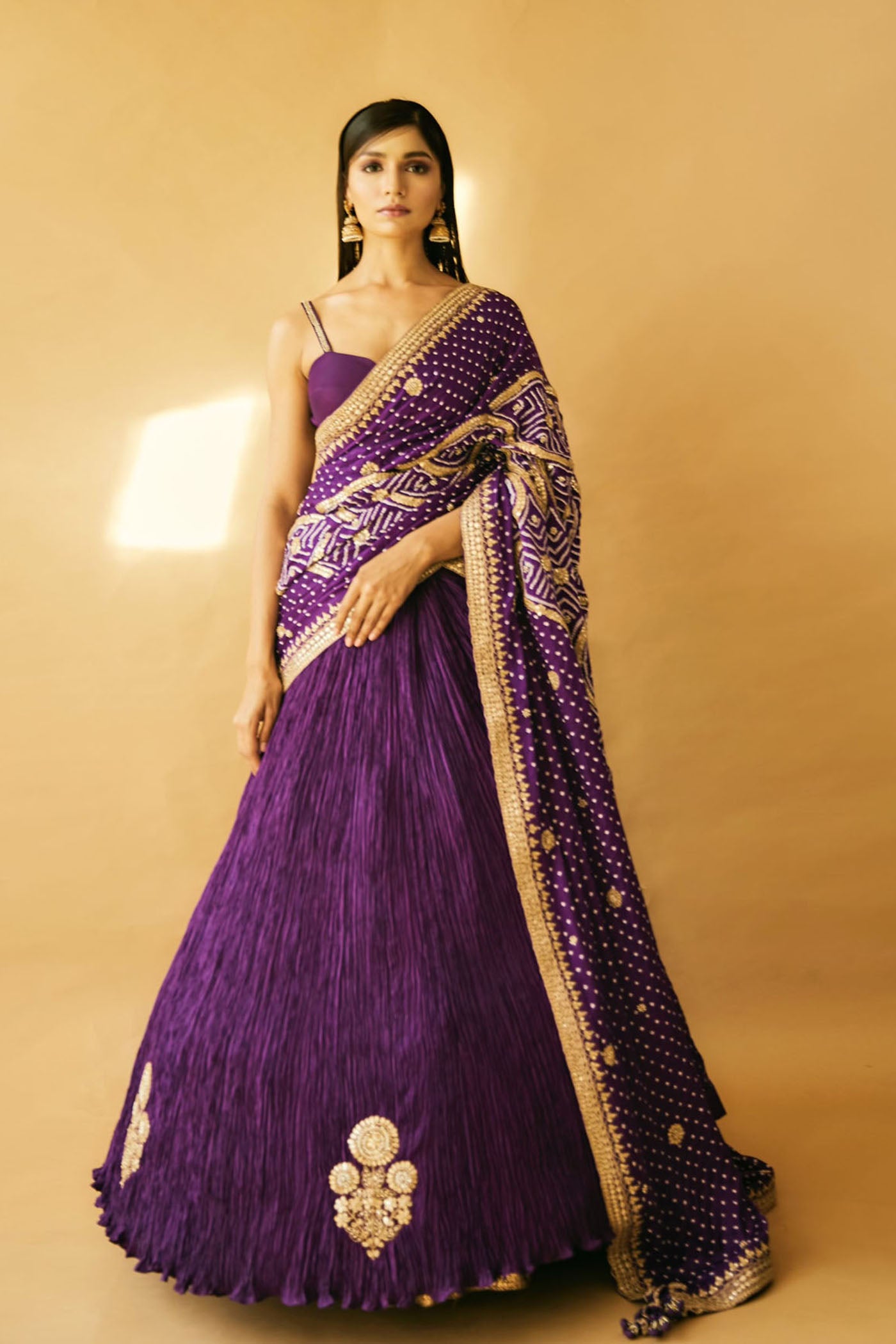 Purple Lehenga Saree