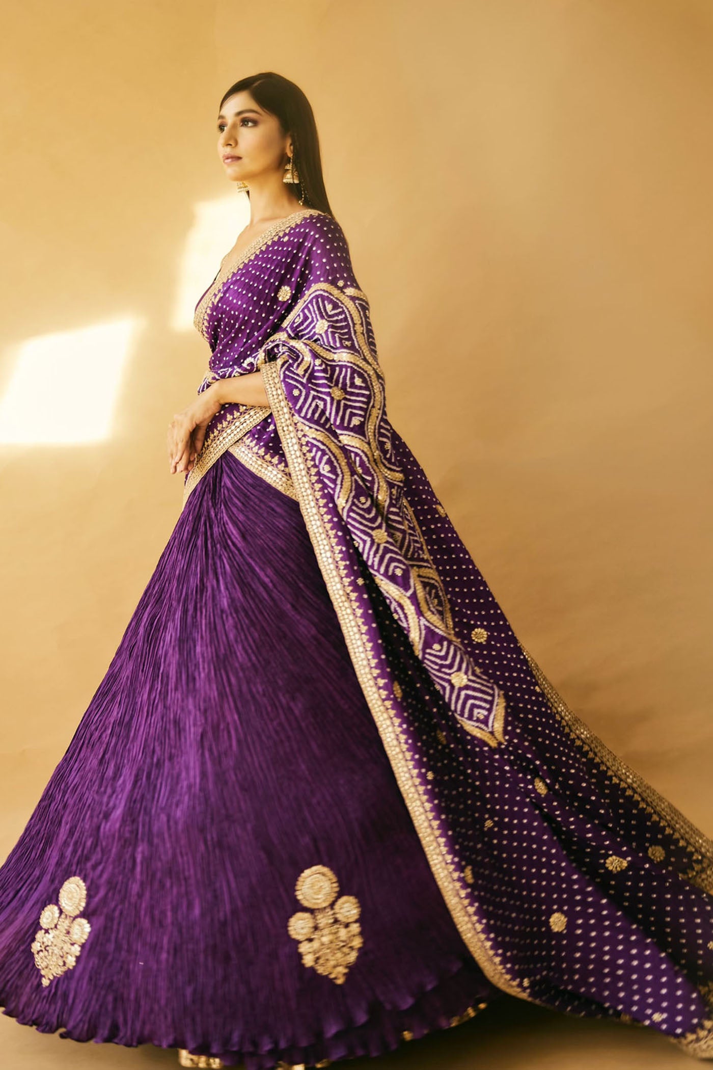 Purple Lehenga Saree