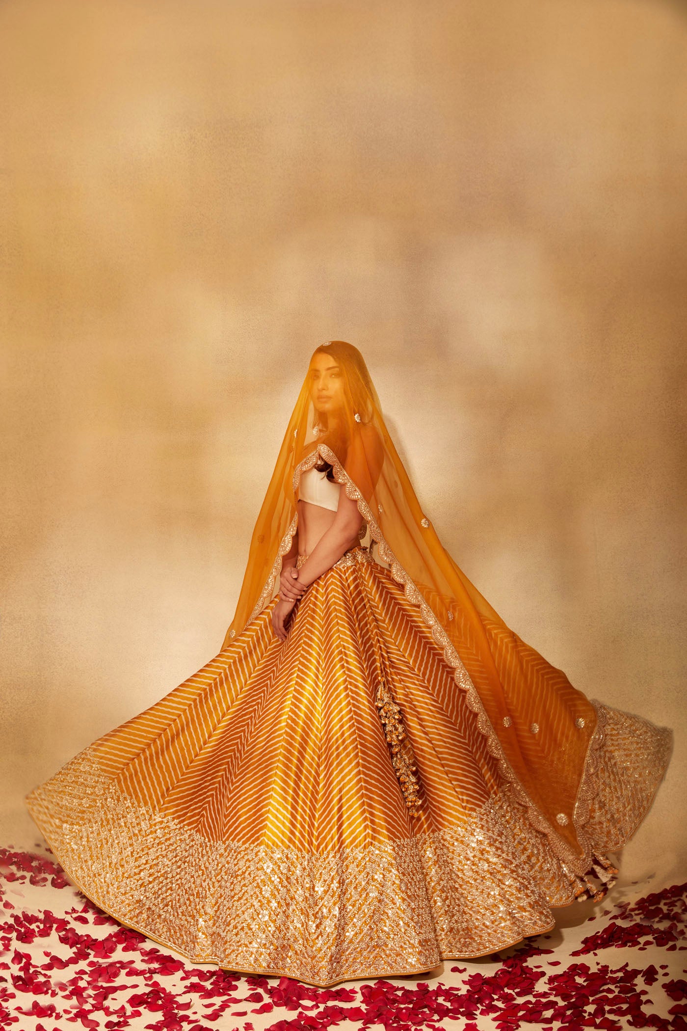 Mustard Leheriya Lehenga SET