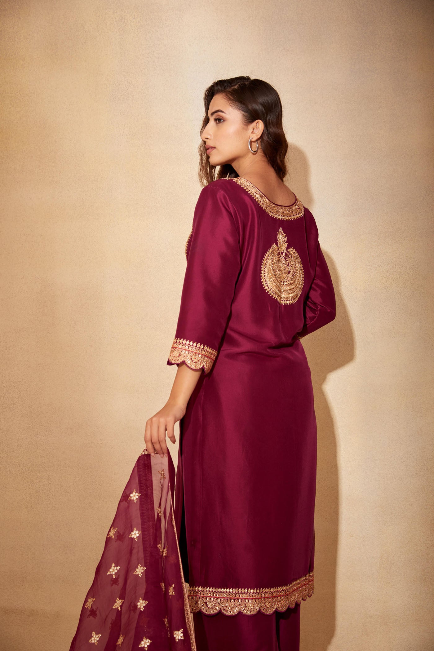 Wine kurta set